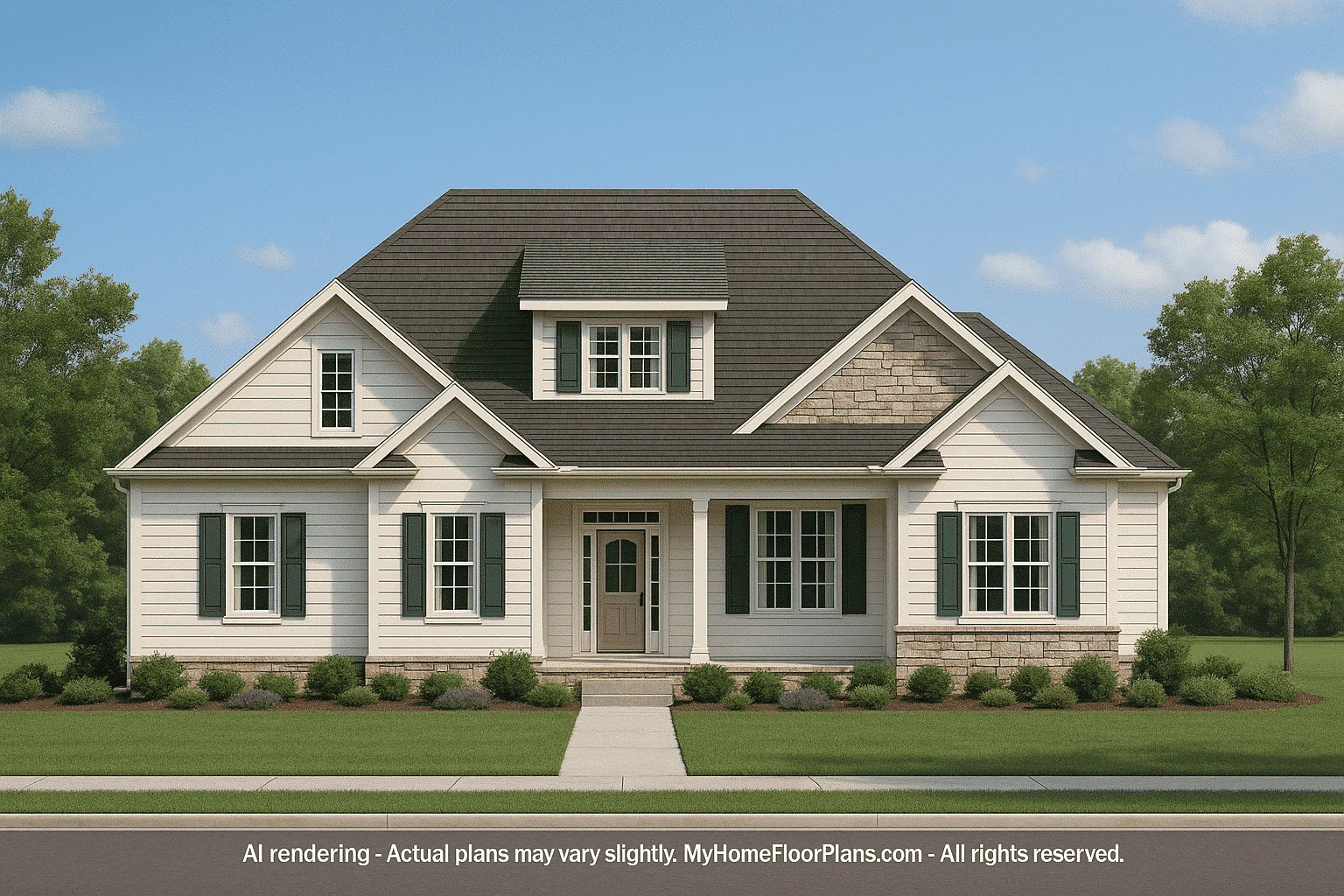 14-1431 HOUSE PLAN - Craftsman House Plan with Bonus Room and 3 Bedrooms