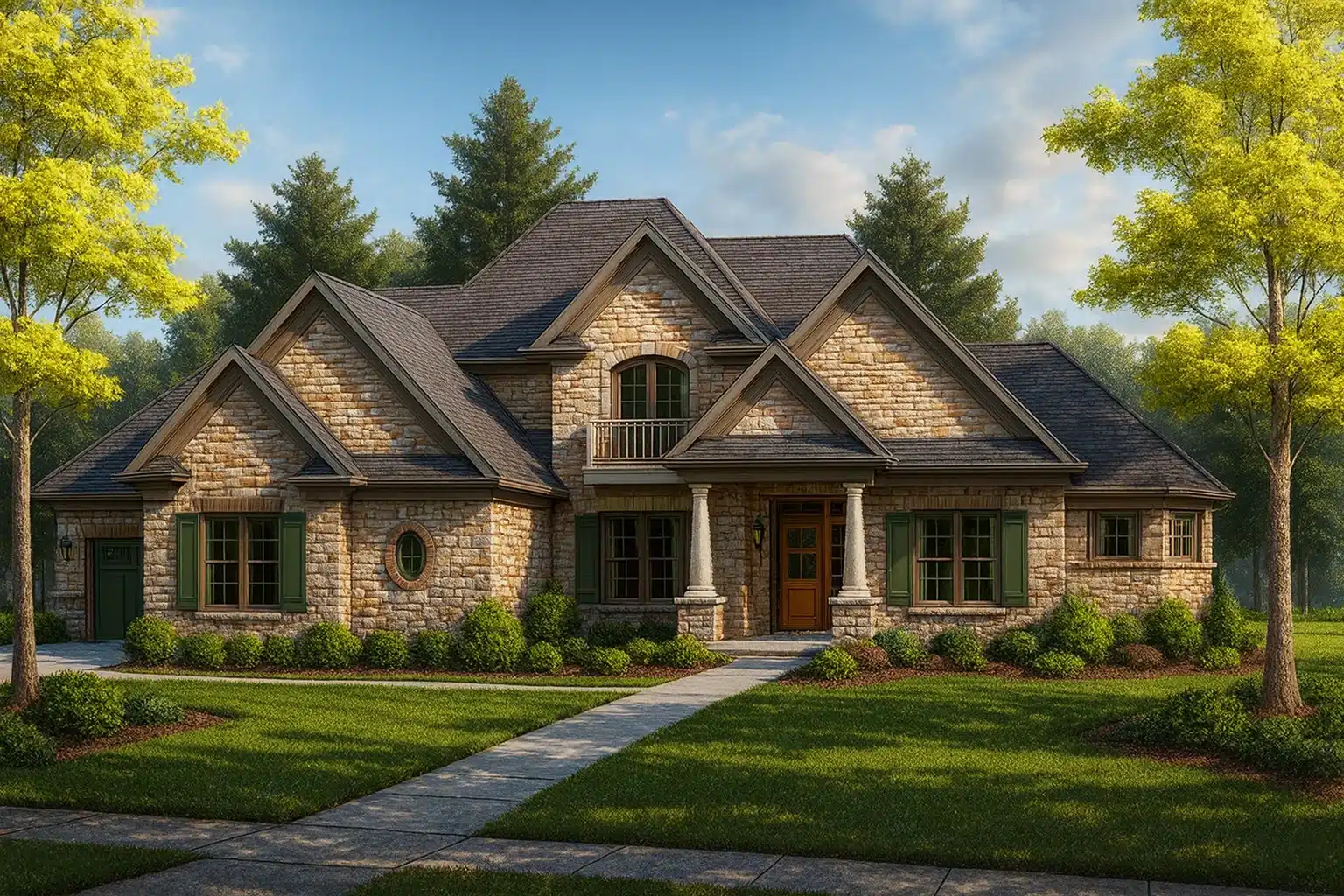 2,874 sq. ft. house plan featuring 2 stories, 4 bedrooms, a 3-car garage