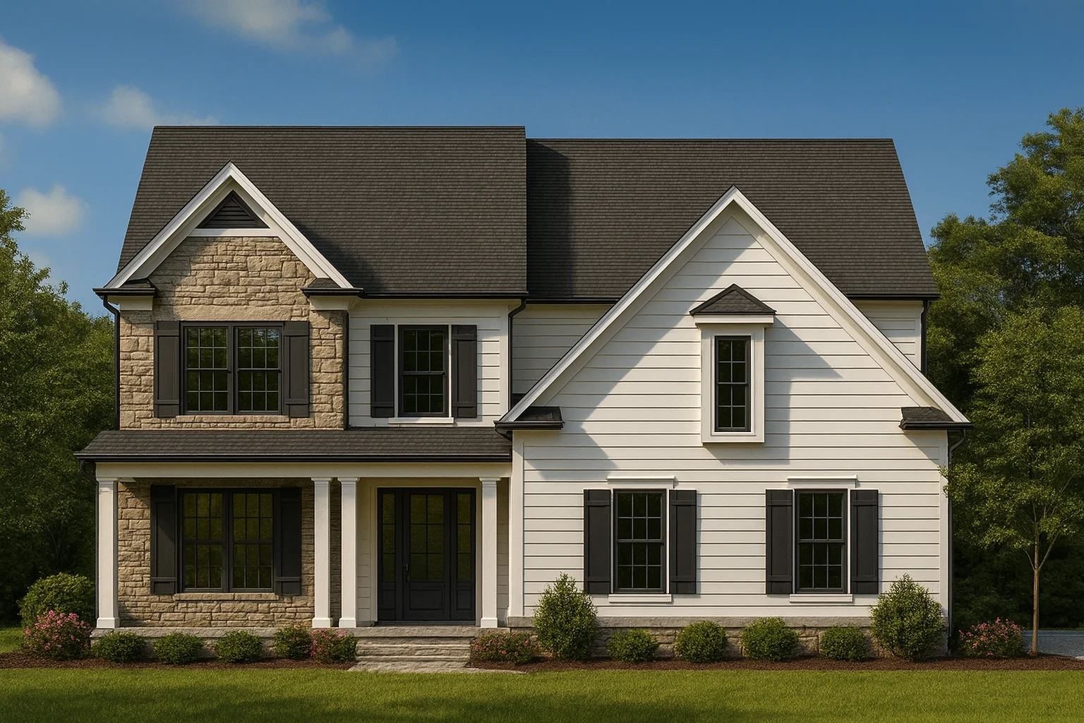 2,929 sq. ft. traditional home design with 2 stories, 4 bedrooms, 3 baths