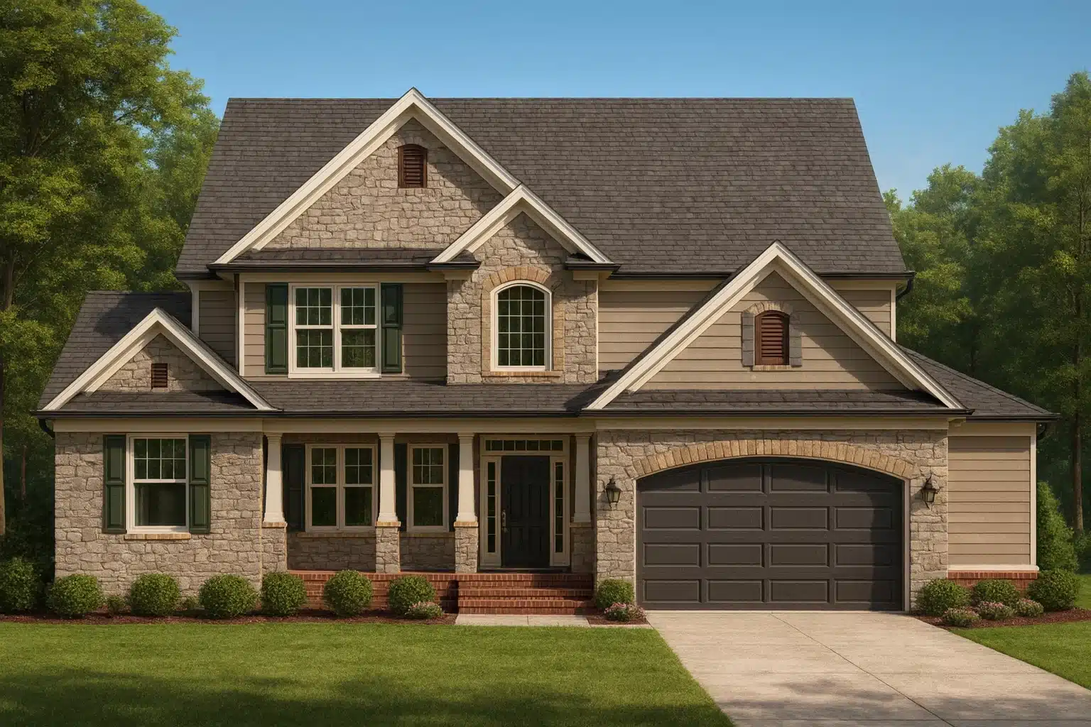 3,200 sq. ft. 2-story house design with 5 bedrooms