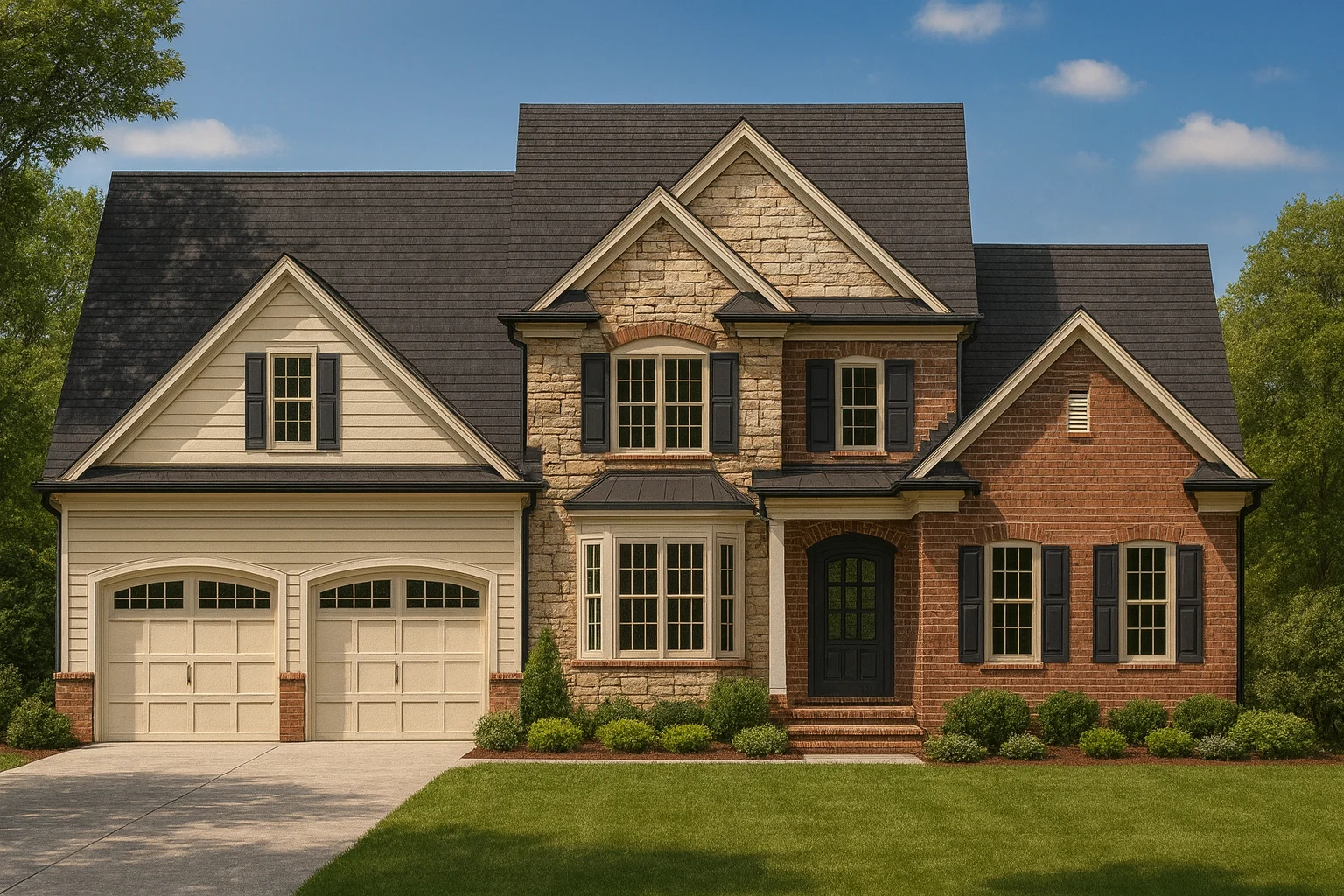 3,298 sq. ft. traditional house plan with 2 floors, 4 bedrooms