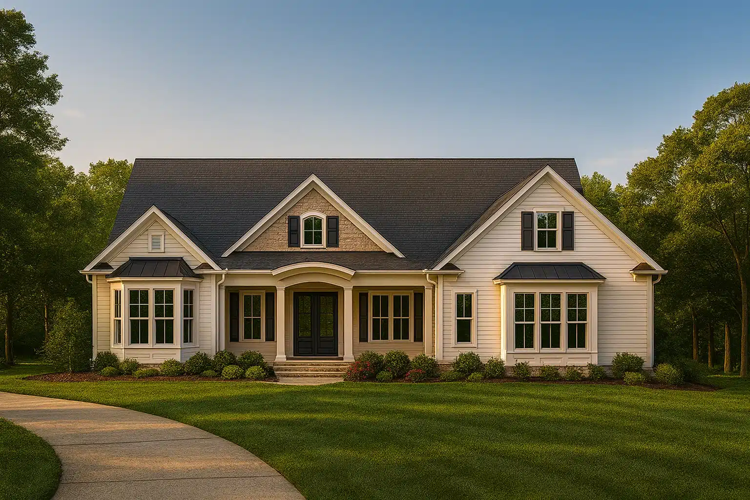 18-1284 HOUSE PLAN - Modern Craftsman House Plan with Spacious Floor Designs
