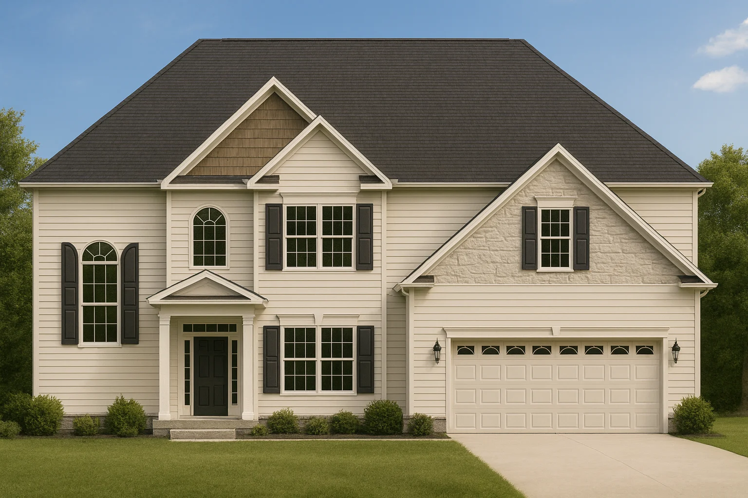 Beautiful 2-Story House Plan with 4 Bedrooms & Covered Porch