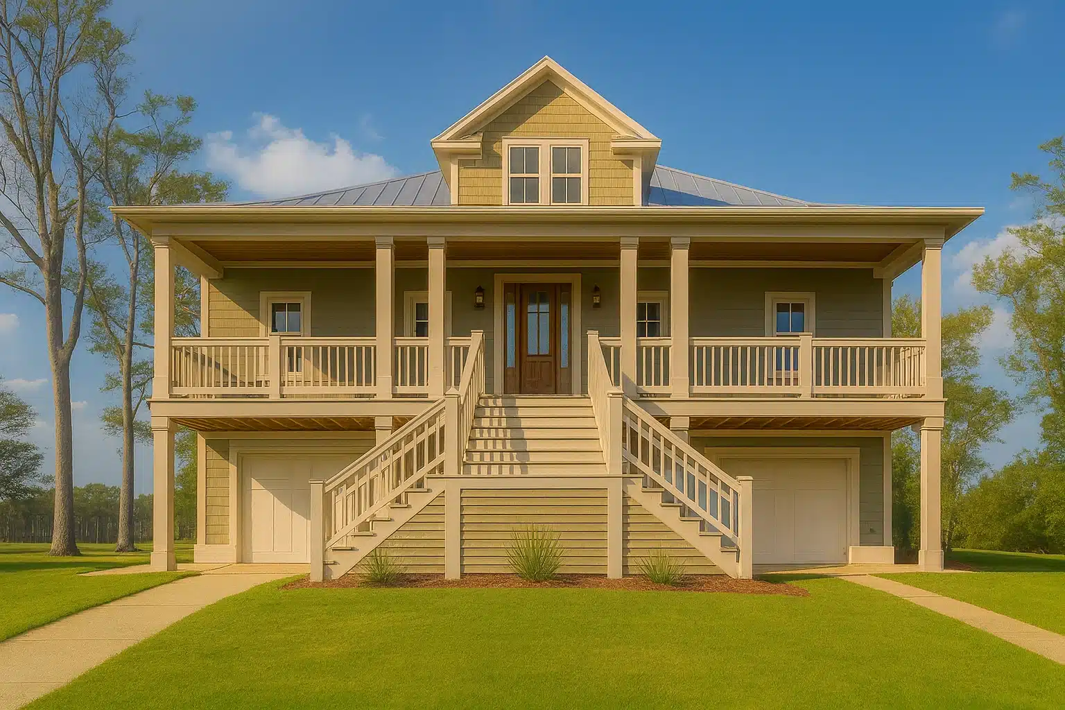 Beautiful Two-Story Home Floor Plan with Modern Coastal Designs