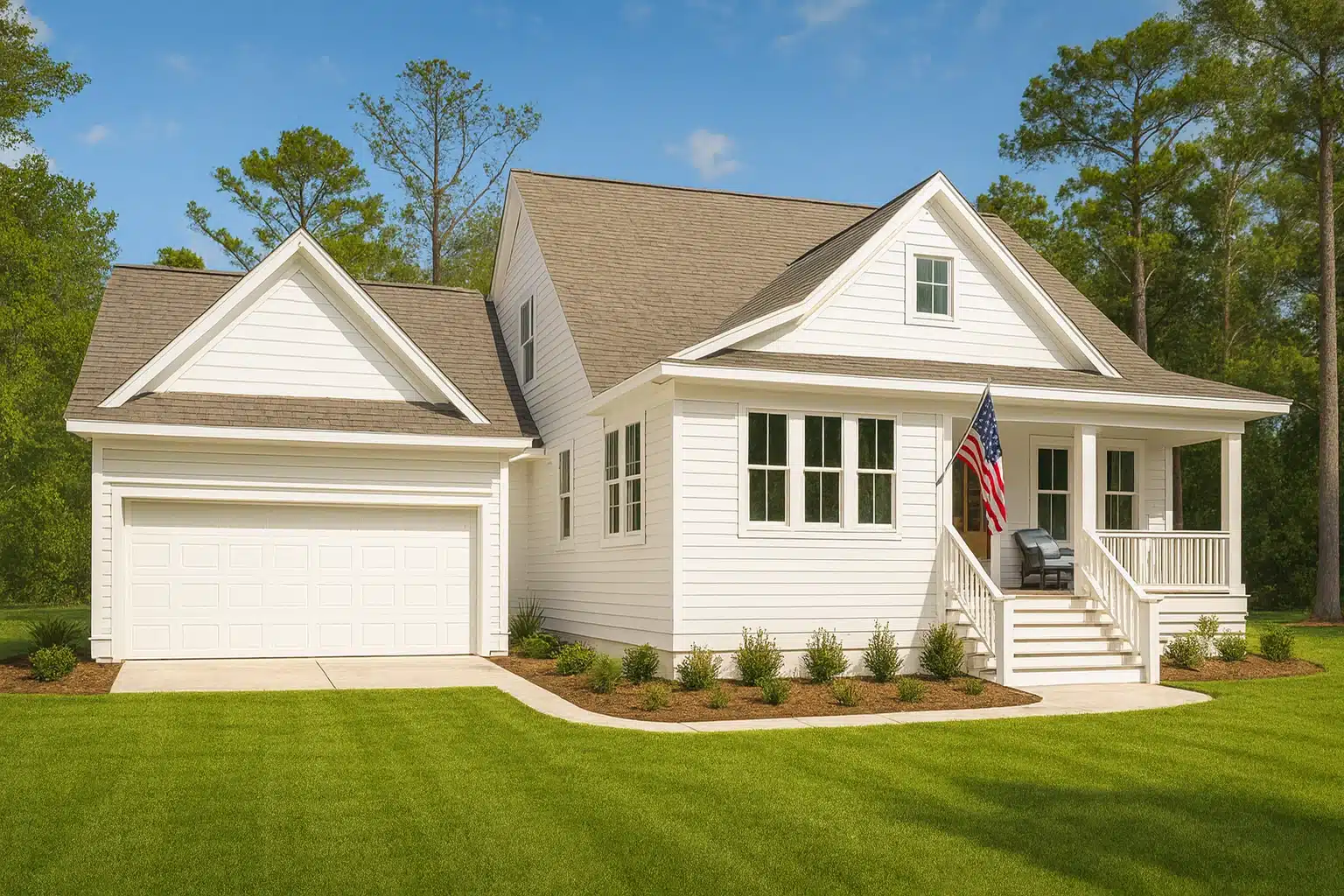 Charming 2-Story Beach Cottage Floor Plan with Detached Garage