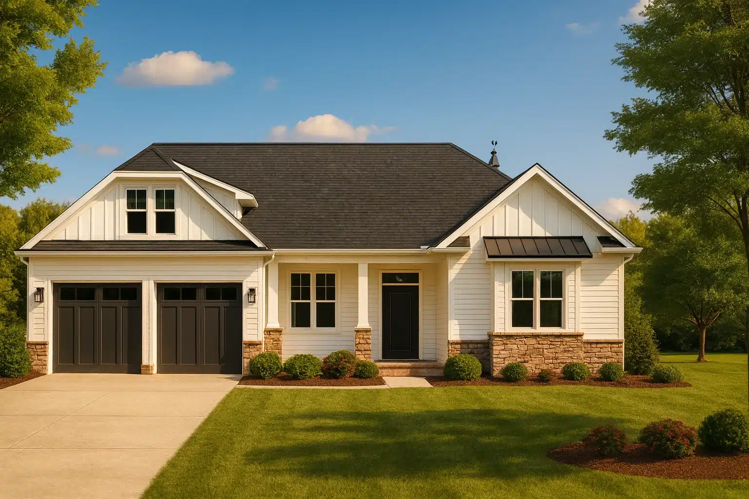 Classic Craftsman Home Design with Vaulted Ceilings & Open Layout