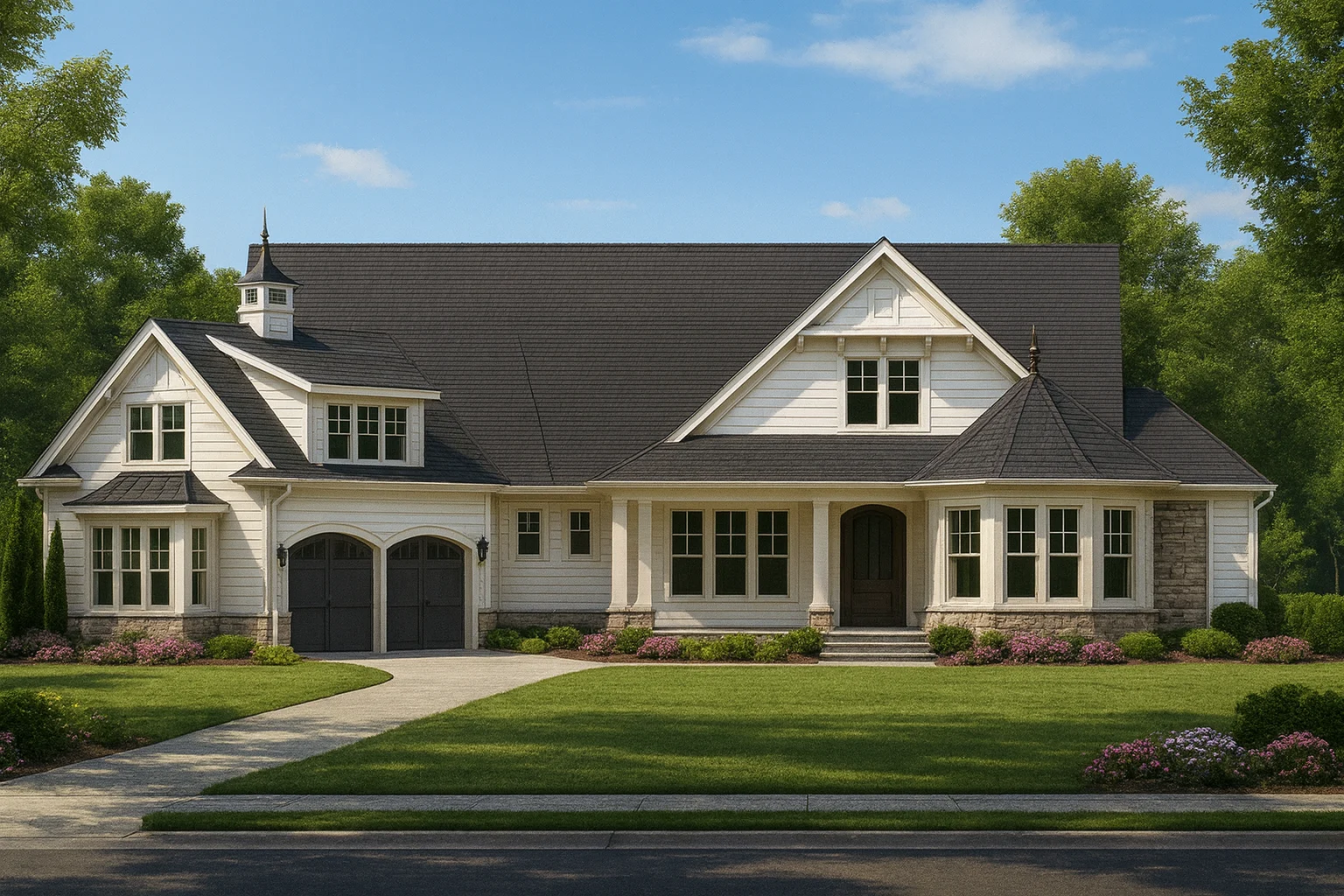Coastal Craftsman Home Plan 4-Bed, 3-Bath Floor Plan Blueprint