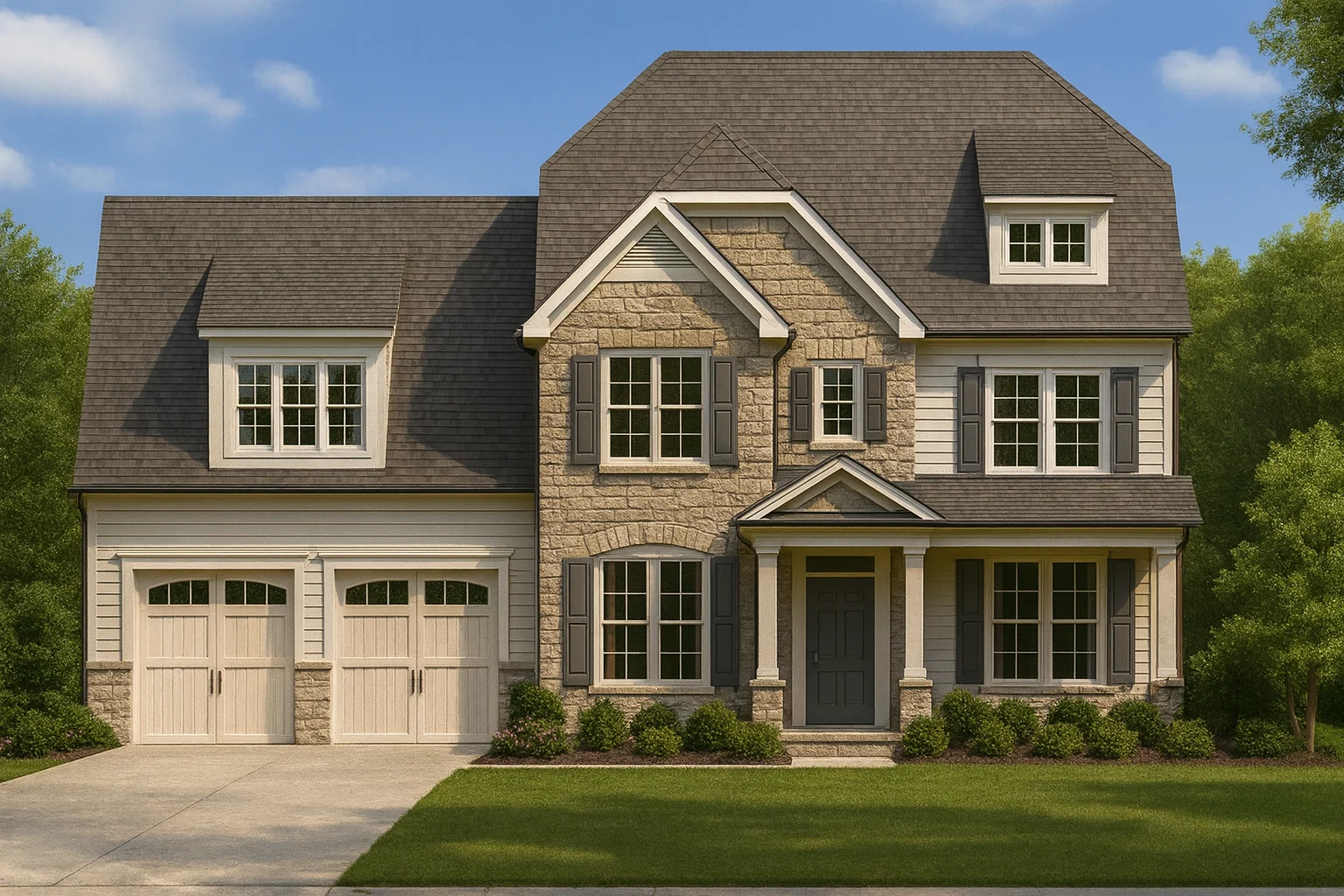 Colonial Craftsman Home Plan Featuring 3 Floors & CAD Designs