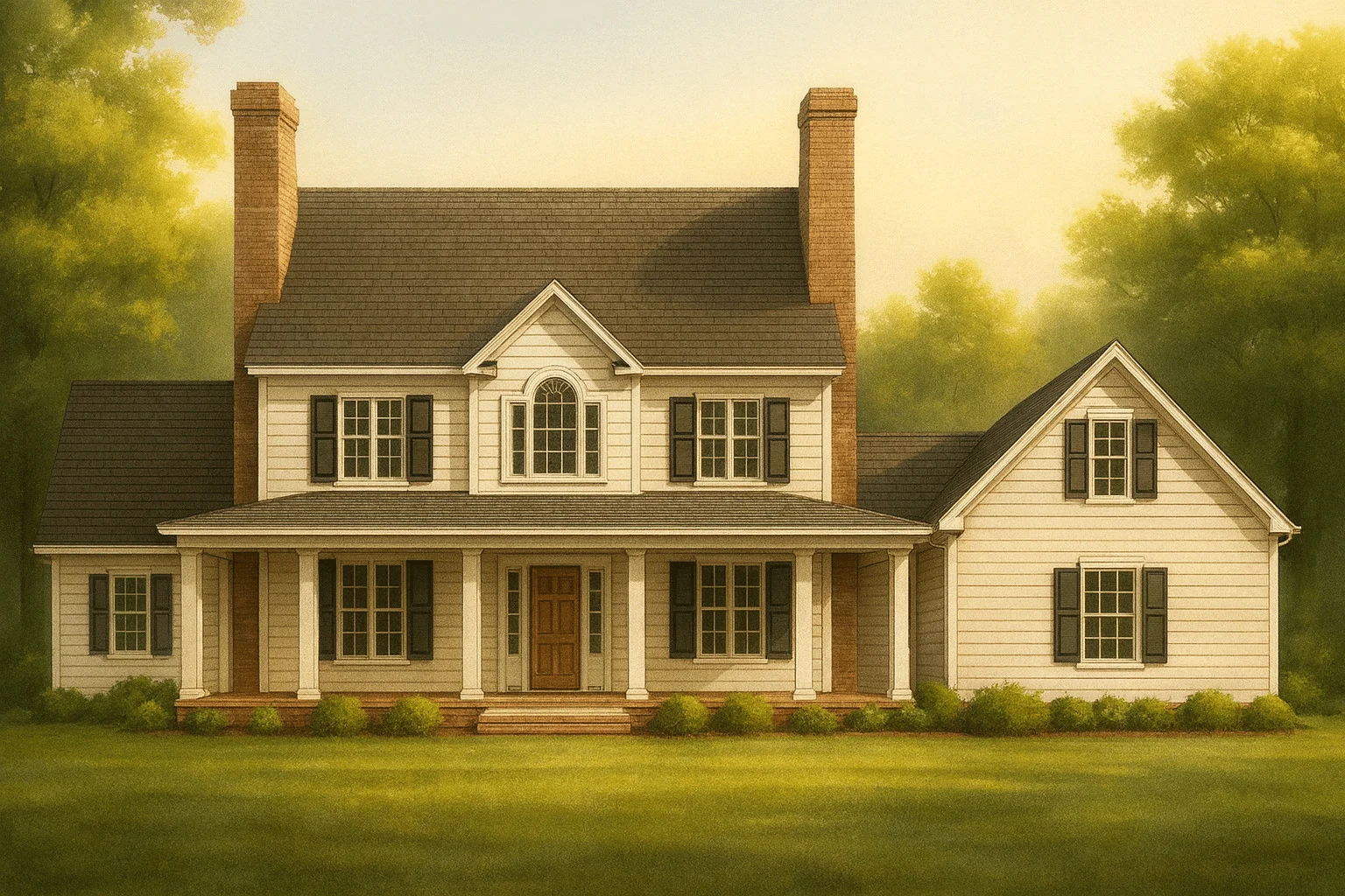 Colonial Revival house plan featuring 3,505 heated sq. ft.
