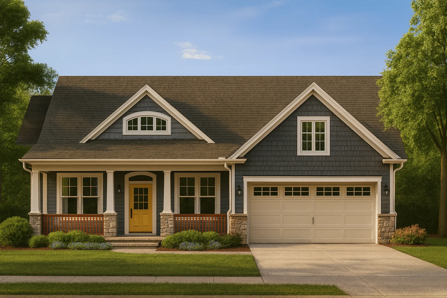 Craftsman Home Plan with 1.5 Floors Floor Plan Designs