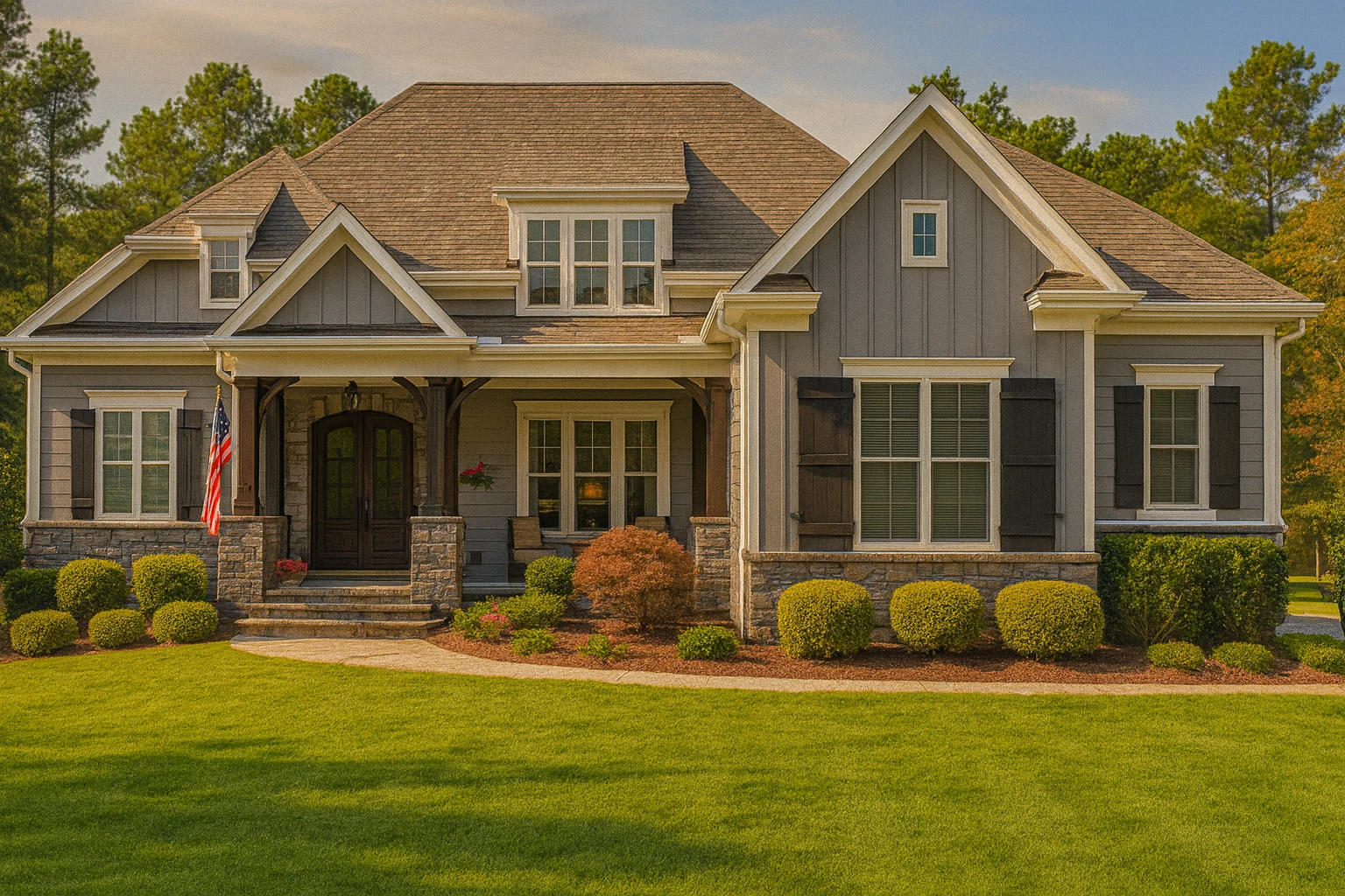 Craftsman Home Plan with Detailed Floor Blueprint Designs