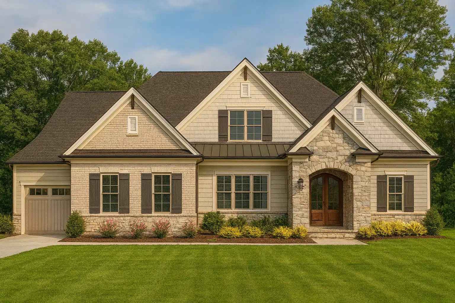 Craftsman House Floor Plan with 4 Bedrooms, Spacious Garage & Open Layout