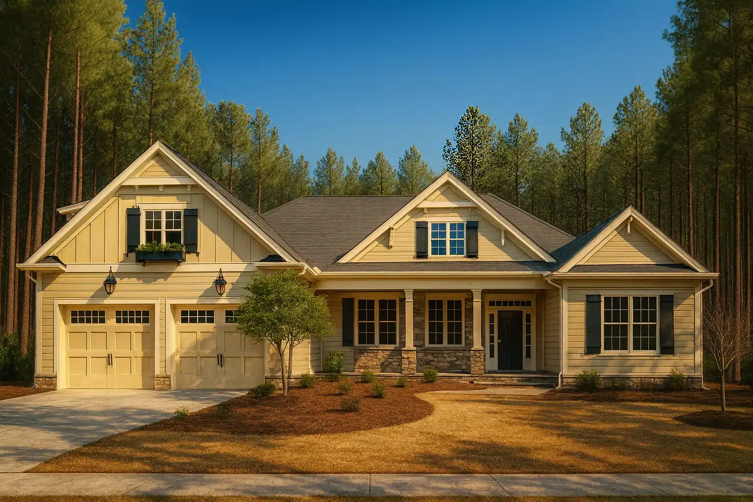 14-1565 HOUSE PLAN - Traditional Craftsman Ranch House Plan with 2 Stories