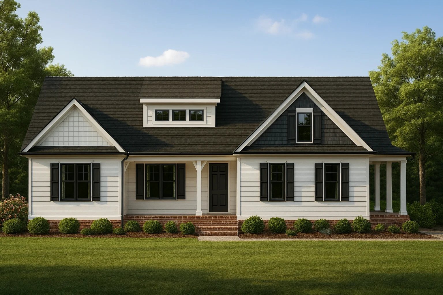 Craftsman home plan with 2,262 heated sq. ft., 3 bedrooms