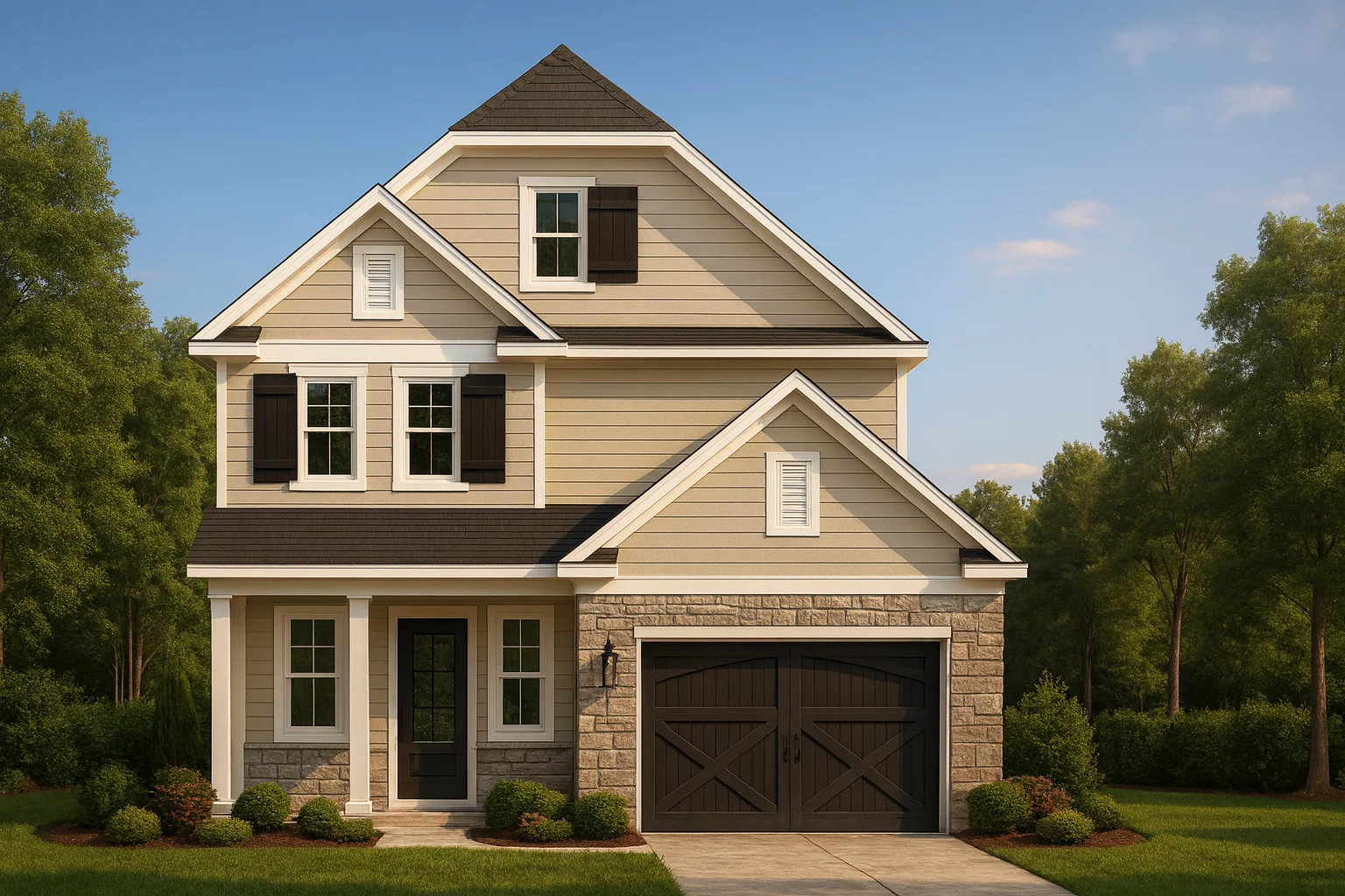 Craftsman house plan with 1,164 heated sq. ft., 3 bedrooms