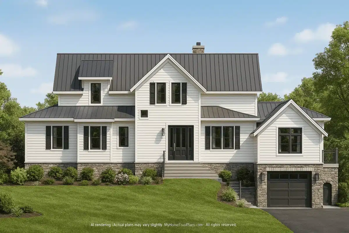 Craftsman-style home plan with 2,776 heated sq. ft.