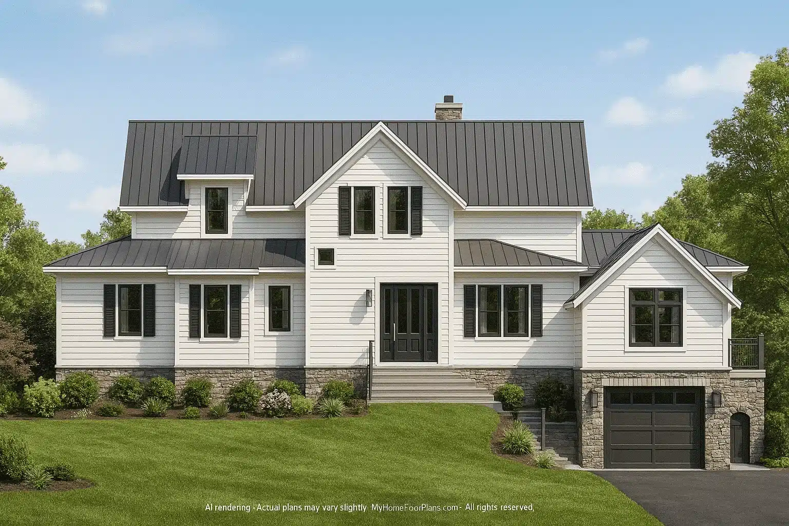 Craftsman-style home plan with 2,776 heated sq. ft.