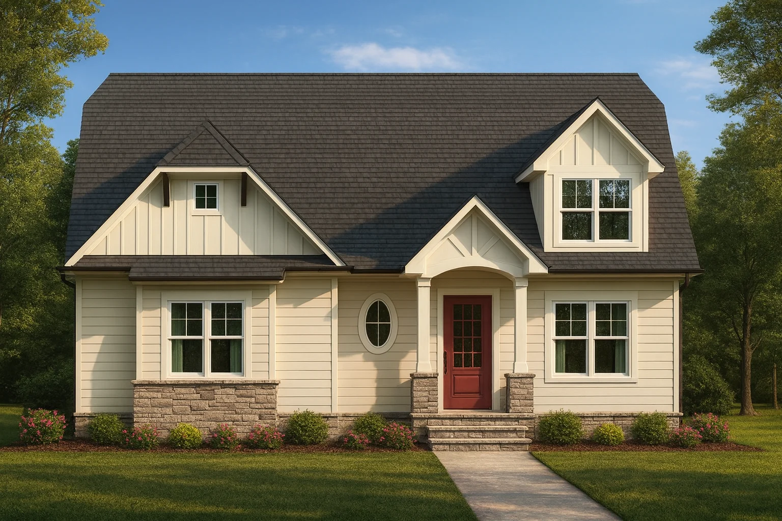 Customizable 1.5-Story House Plan with Modern Layout