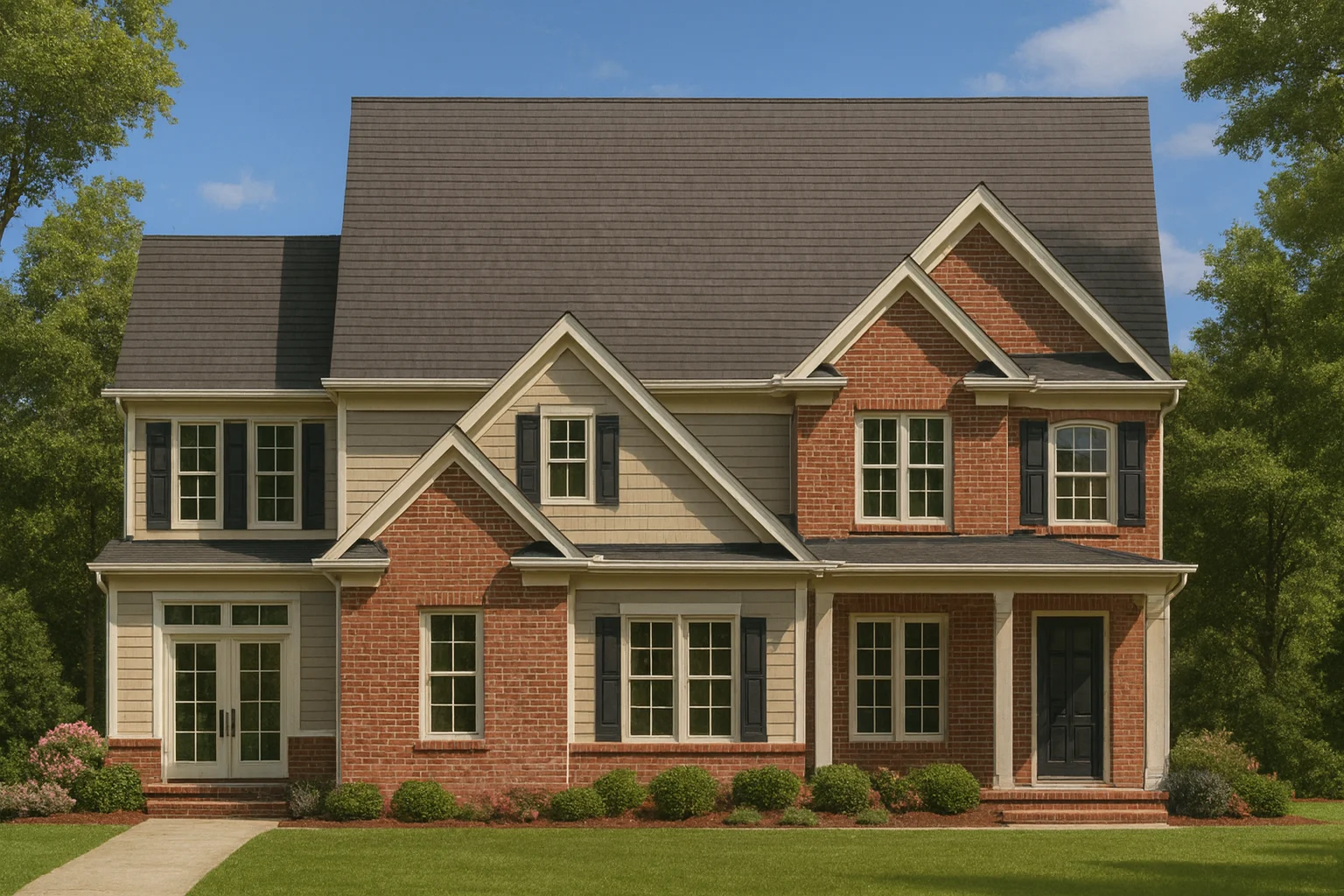 Customizable 3-Story Craftsman House Plan with 3D Floor Layout