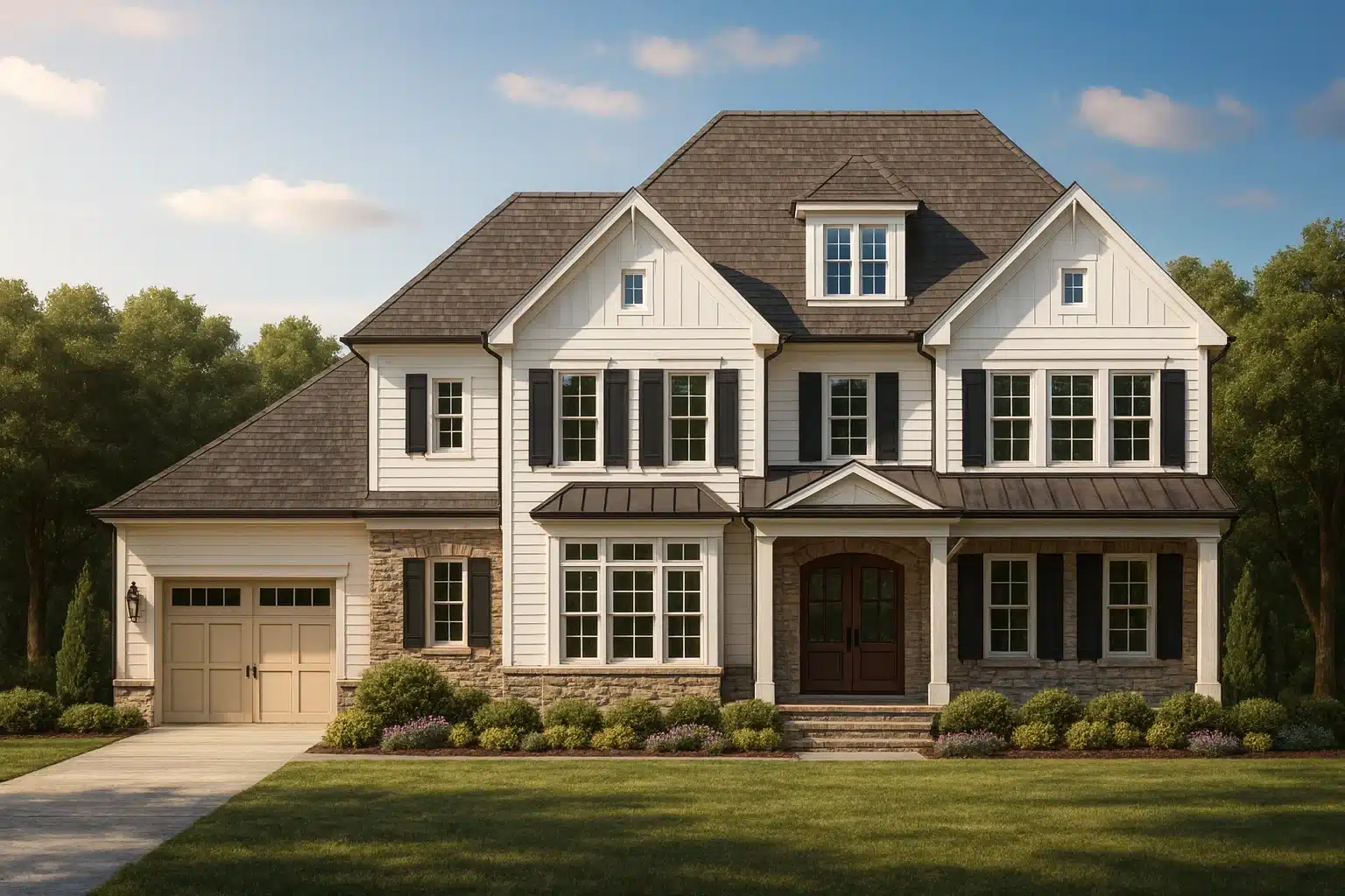 Elegant 2-Story Home Plan with 5 Bedrooms and CAD Designs