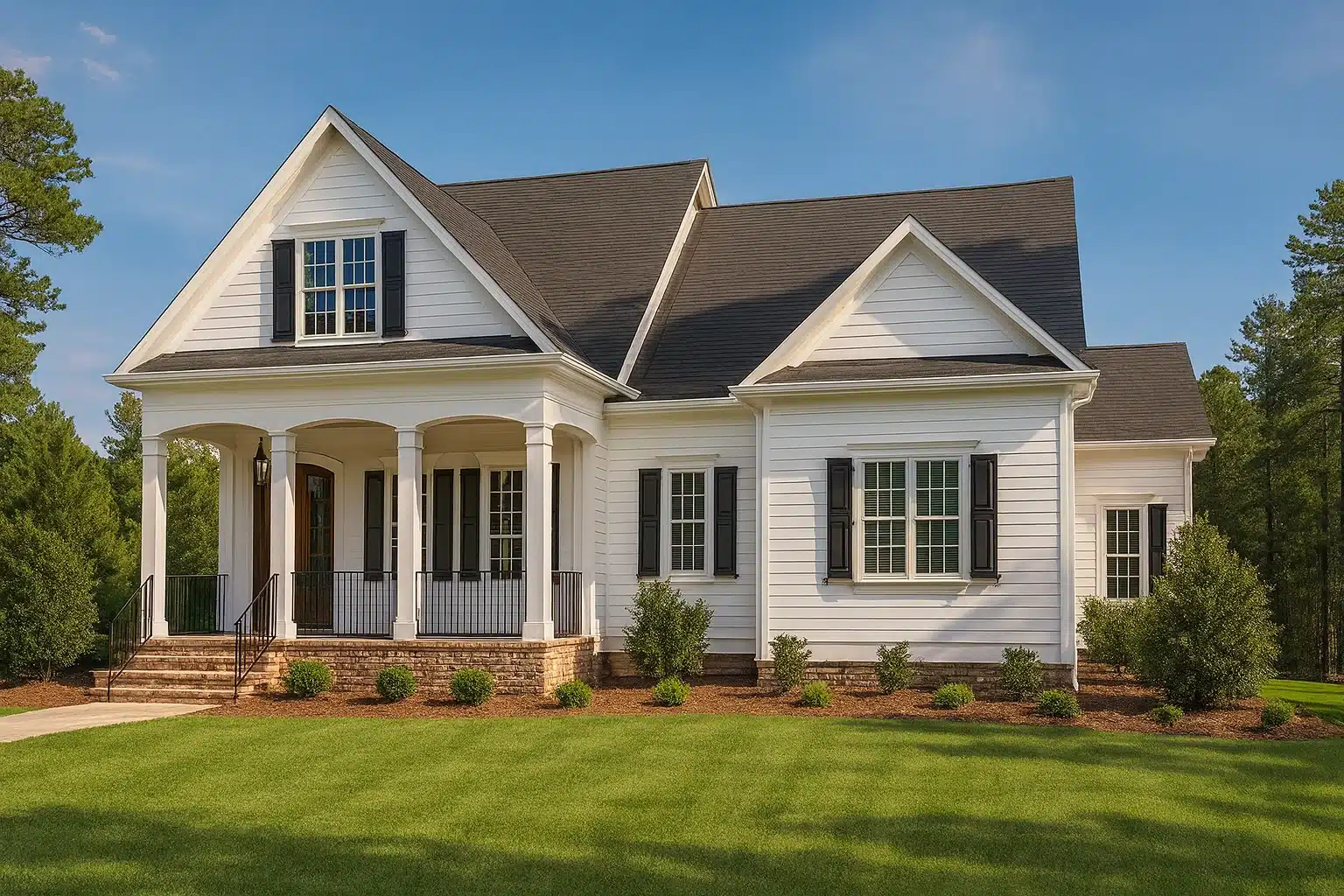 Elegant 2-Story Southern House Plan with Vaulted Ceilings & CAD Blueprint