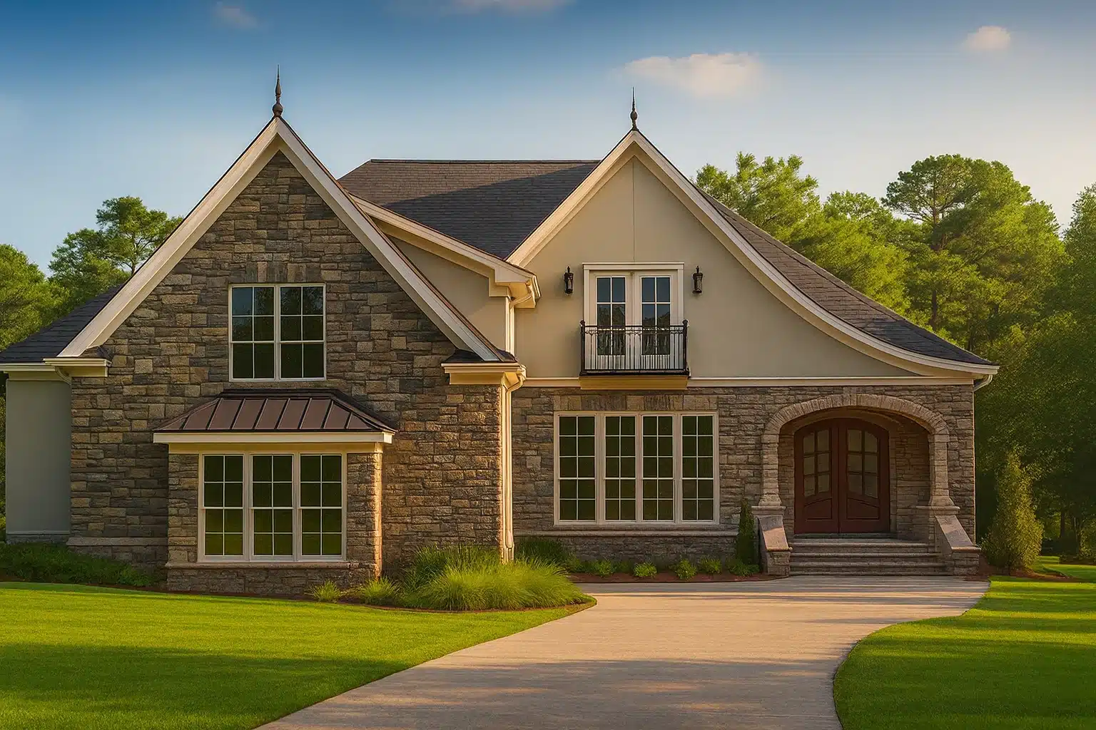 Elegant Beach Home Design with Open Floor Plan and Vaulted Ceilings