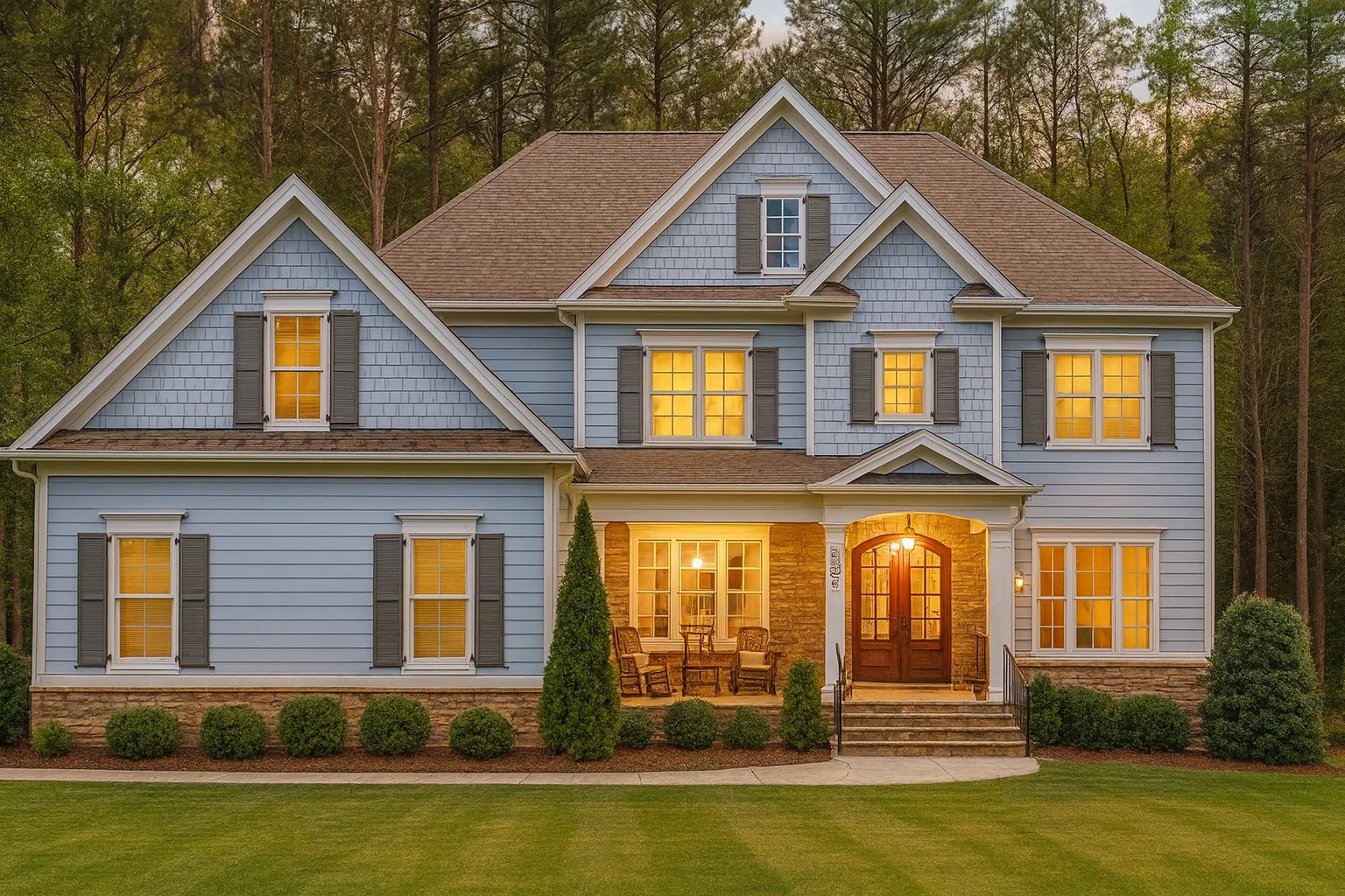 Elegant house Plan with Detailed Blueprints and 2-Story Design