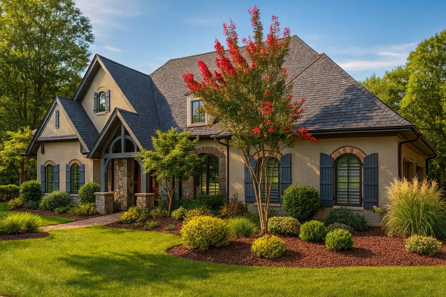 French Country ranch house plan with 2,849 heated sq. ft., 1 story, 3 bedrooms