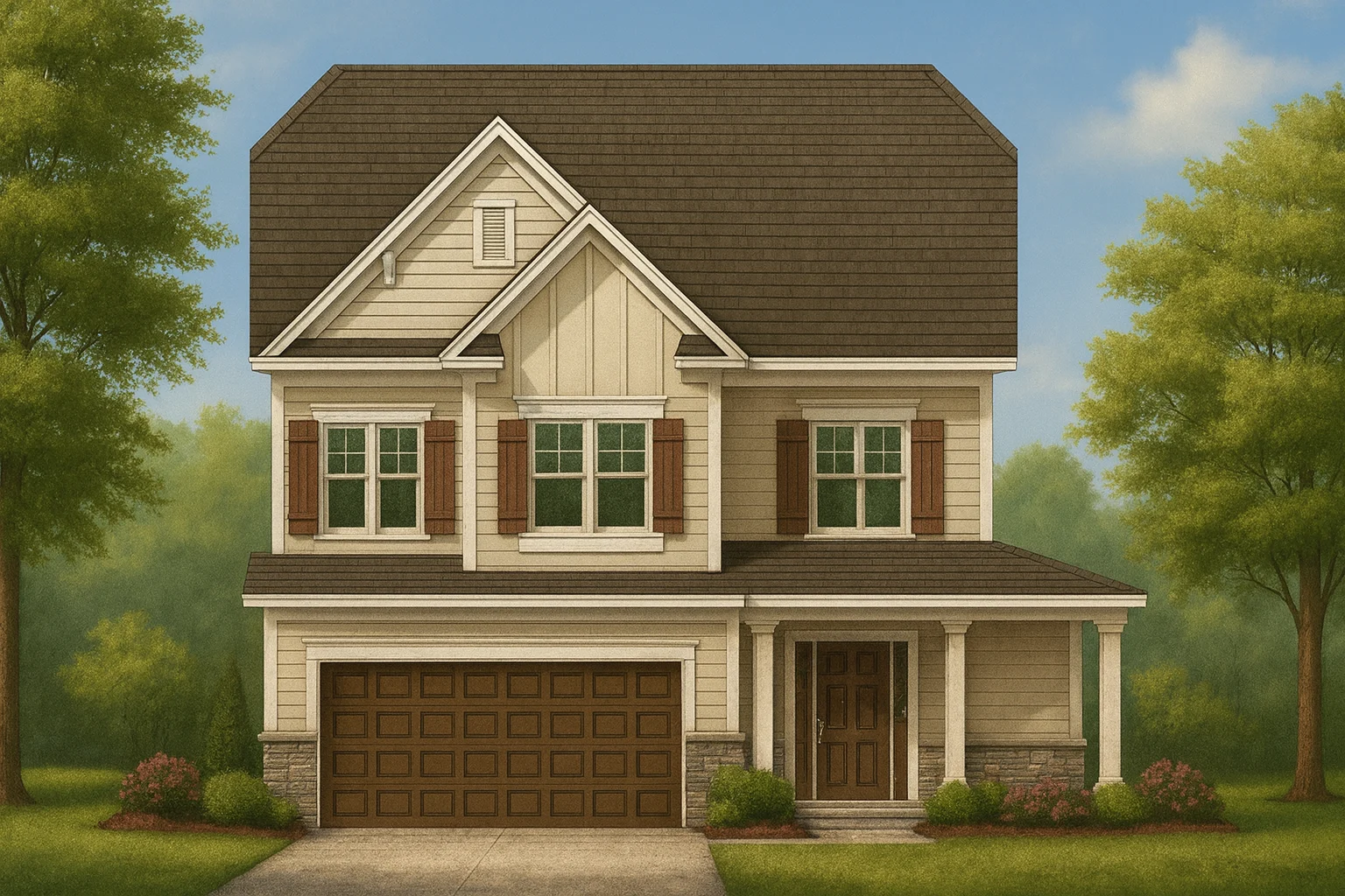 Home Plan Floor Blueprint with CAD Designs for 2-Story Layout