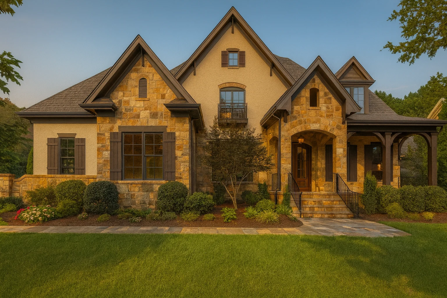 Luxury Home Floor Plan with 4 Beds, Elegant Blueprint & Design