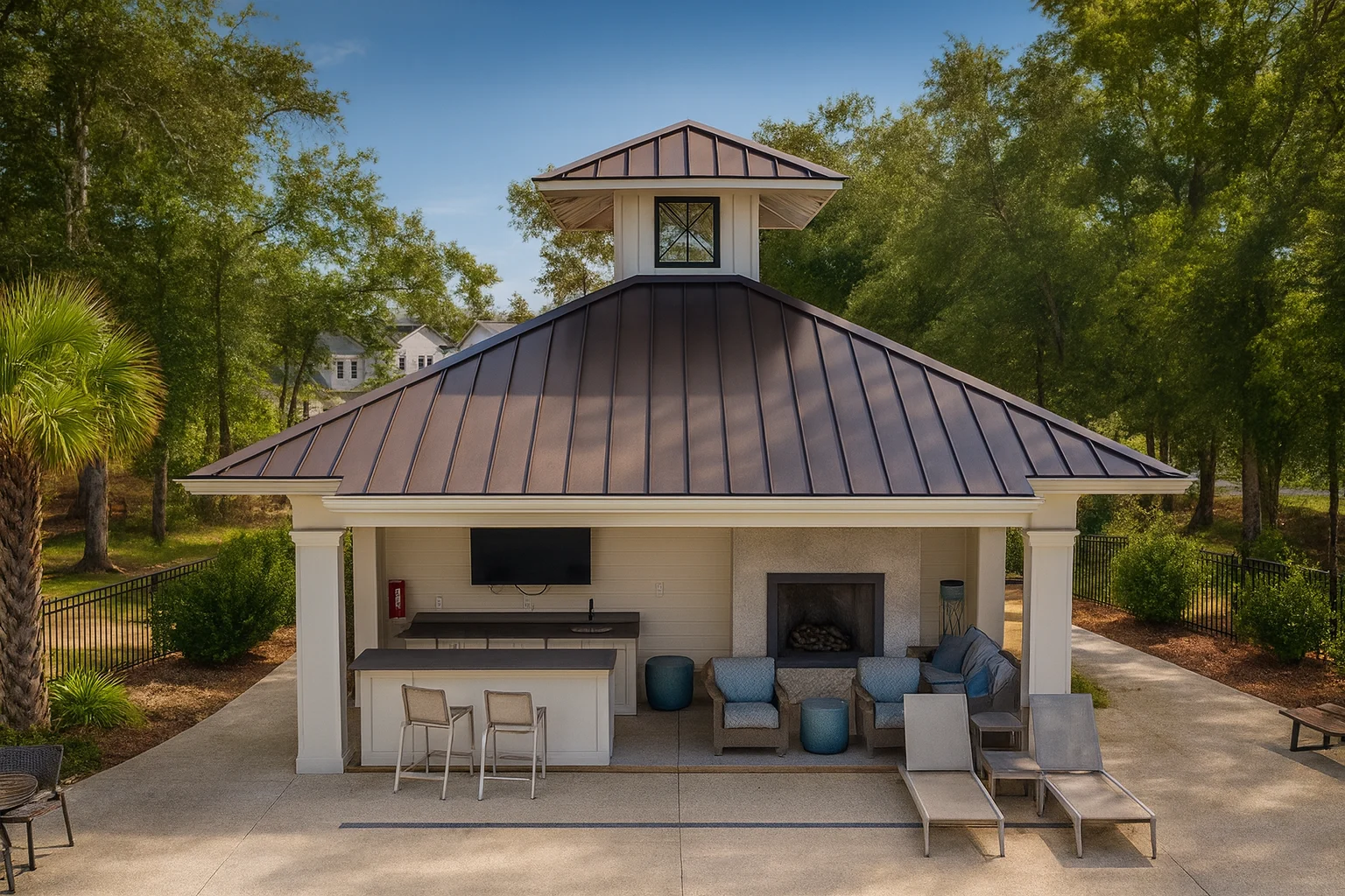Modern Pool House Plan with Floor Plan and CAD Designs