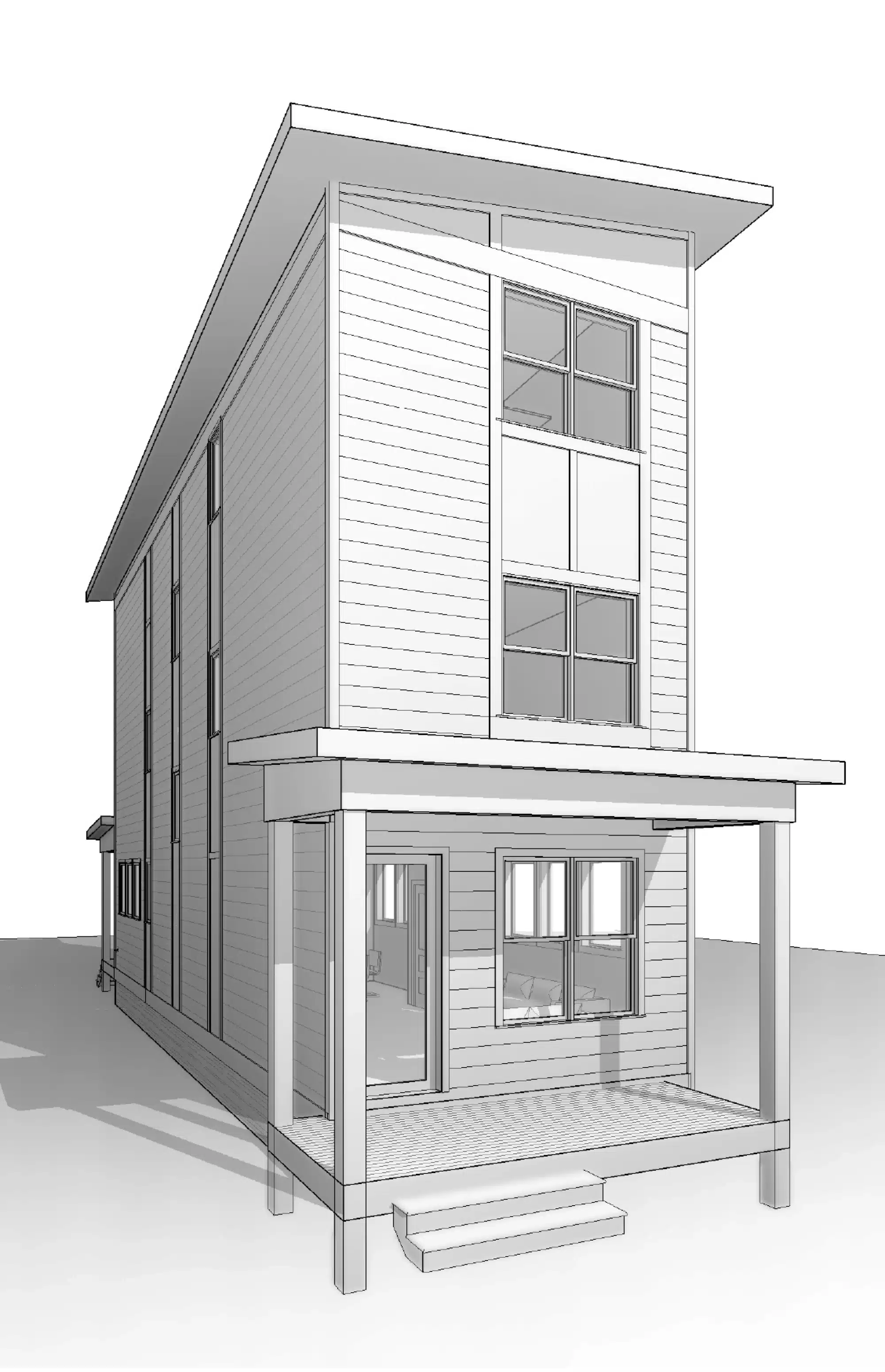 20-2029 HOUSE PLAN - Modern 3-Story House Plan with CAD Designs and Blueprints - Image 2