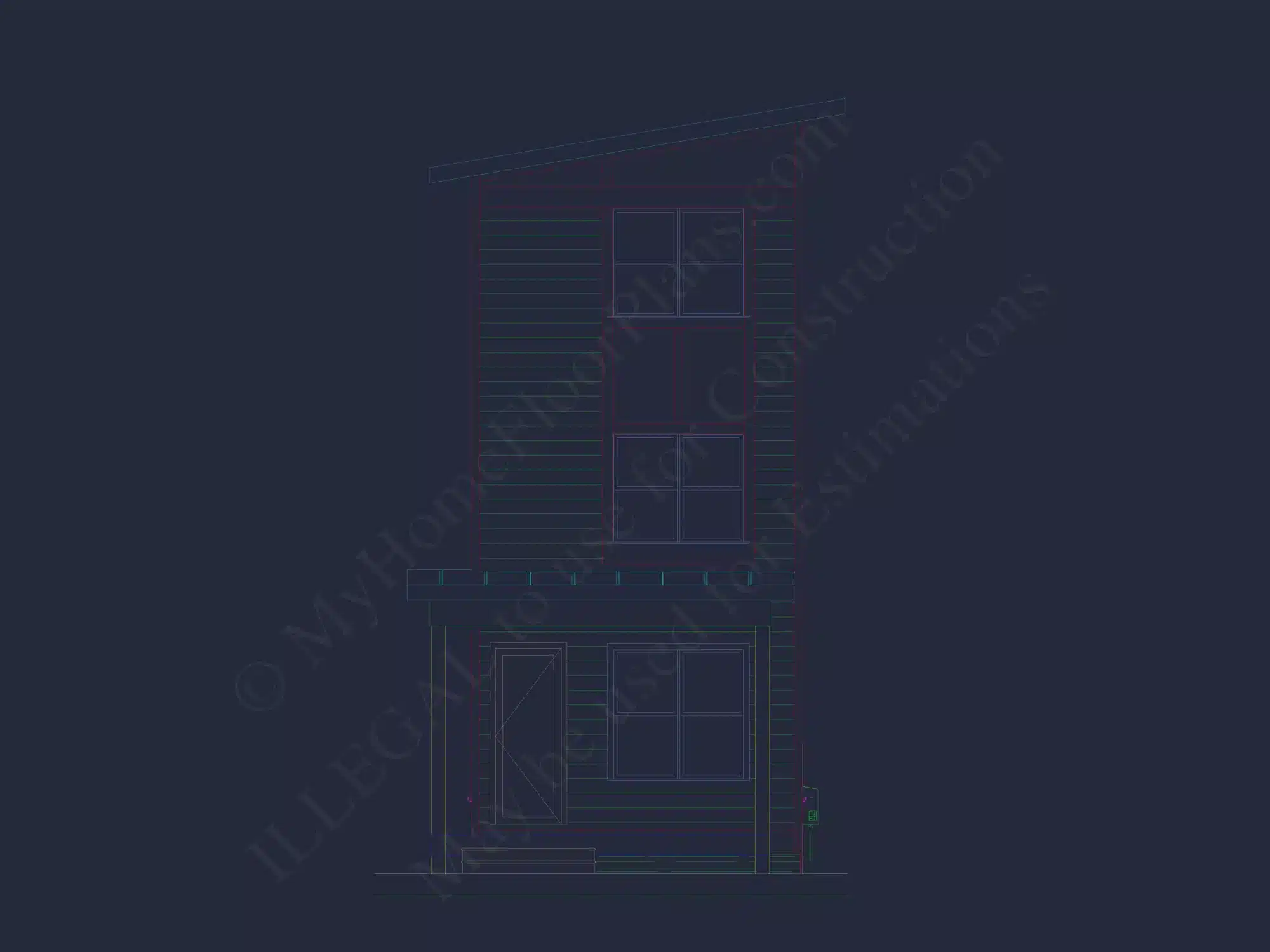 20-2029 HOUSE PLAN - Modern 3-Story House Plan with CAD Designs and Blueprints - Image 3