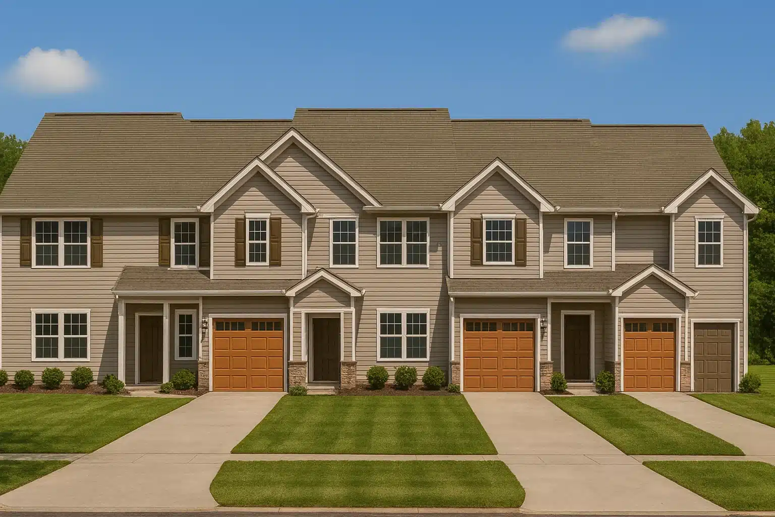 Modern 5-Unit Townhome Floor Plan with CAD Architecture Designs