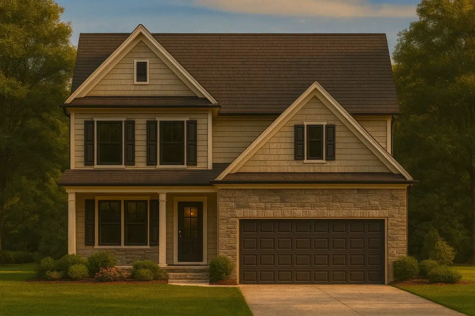 Modern Colonial Floor Plan With 4 Bedrooms & CAD Designs