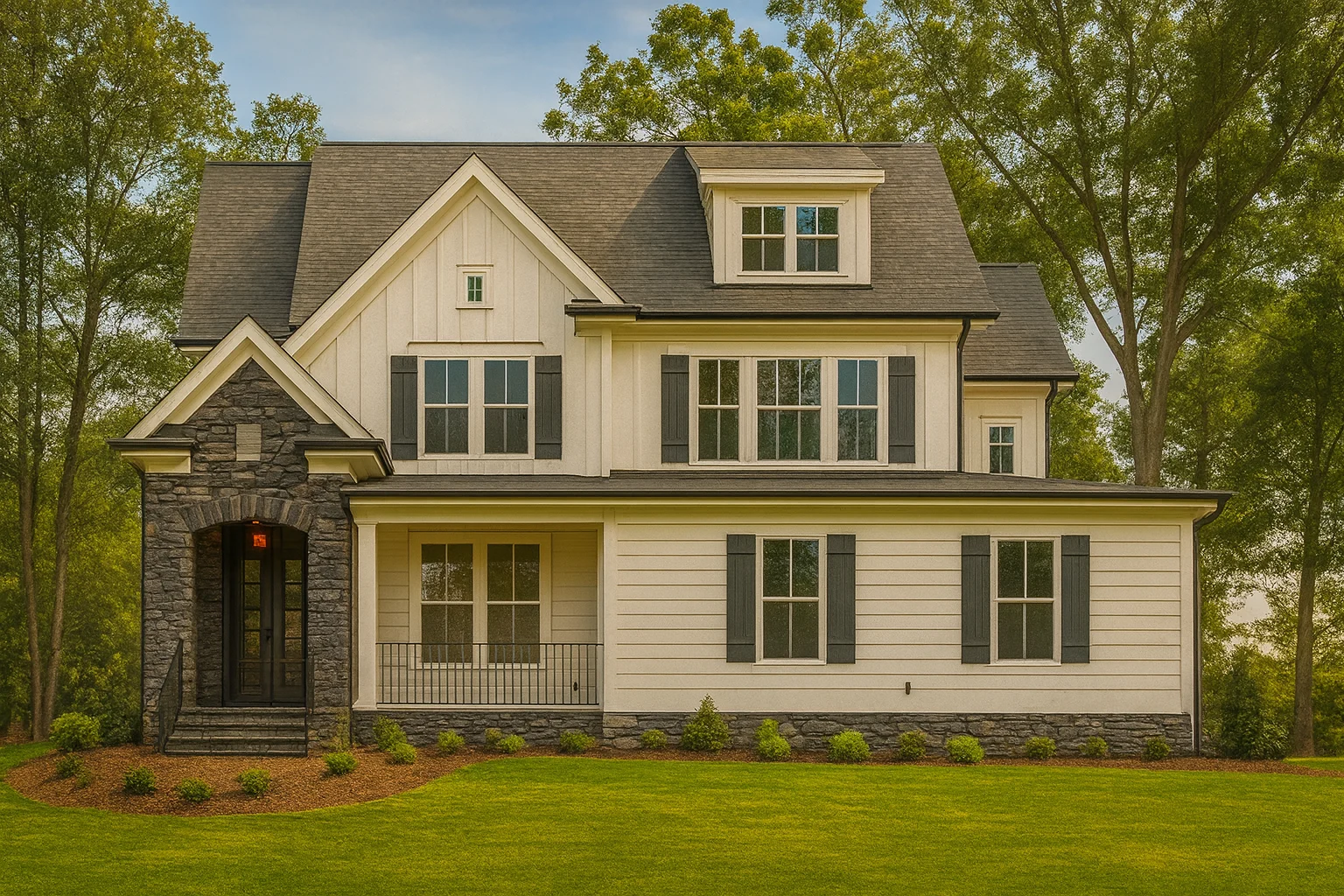 Modern Craftsman 3-Story House Plan with CAD Blueprints