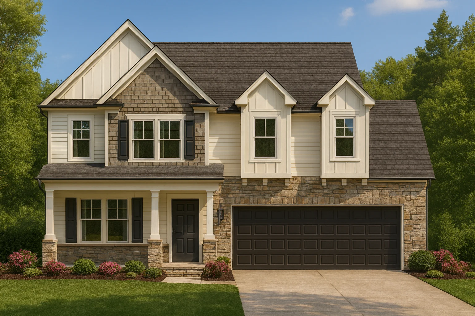 Modern Craftsman Home Floor Plan with 4 Bedrooms & Bonus Room