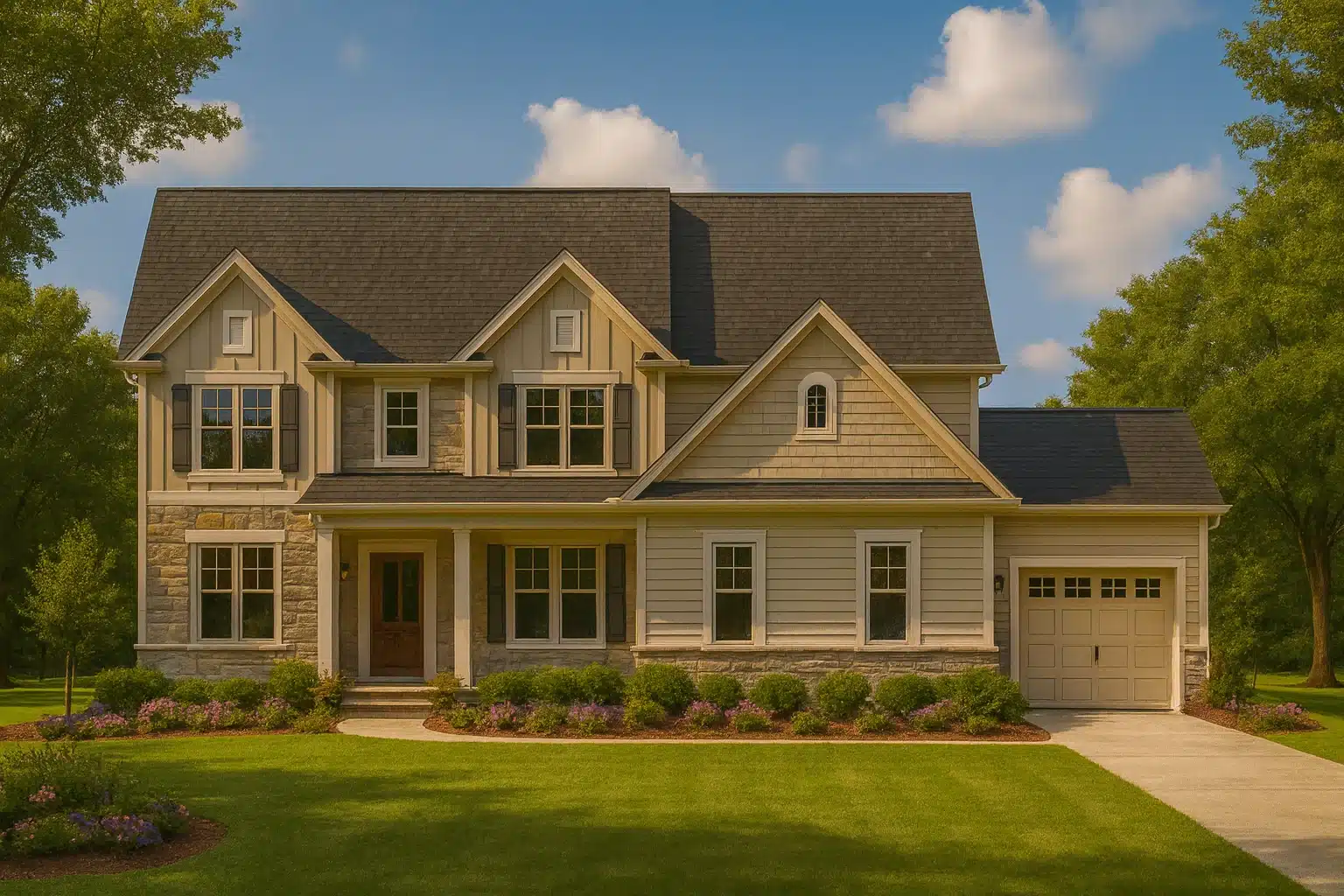 Modern Craftsman Home Plan with 2 Stories and 3930 SF