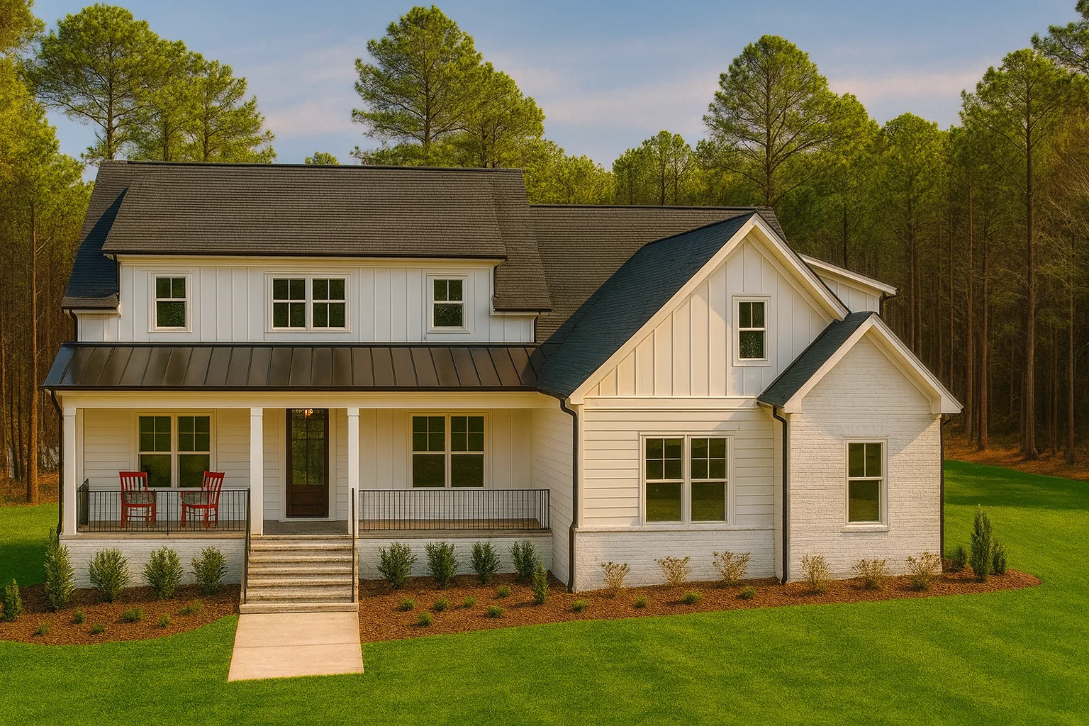 Modern Farmhouse House Plan with Spacious 2-Story Floor Layout