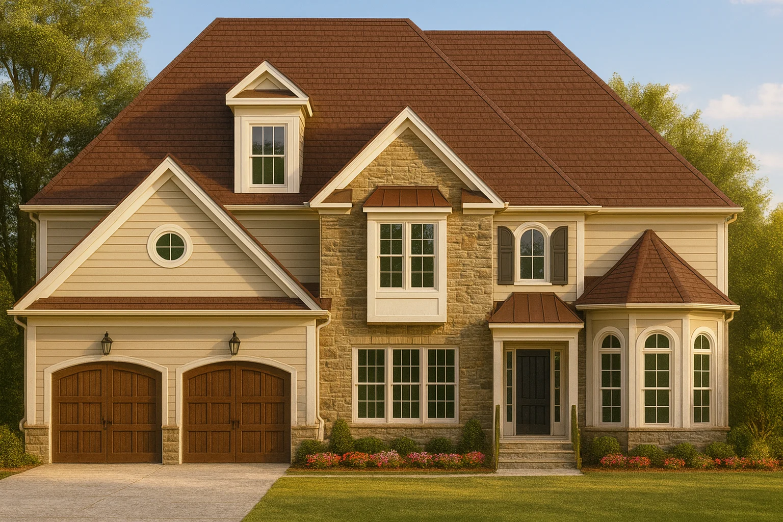 Modern Suburban Home Plan with 4 Beds and Open Floor Plans