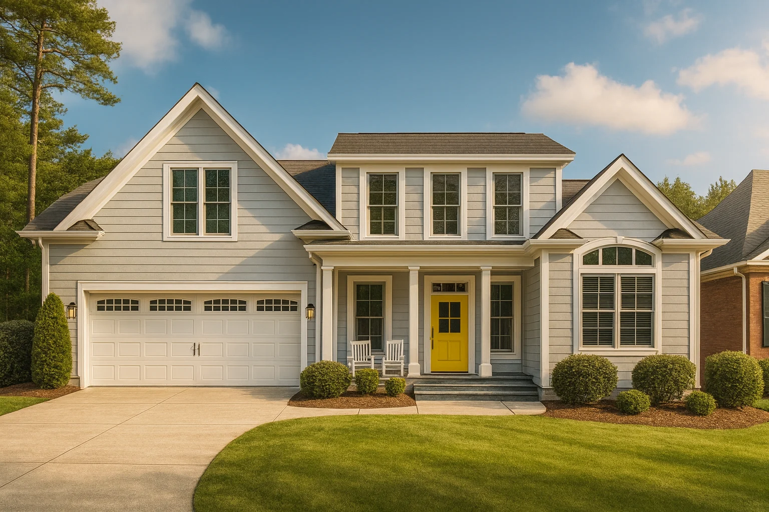 New American, family-friendly plan with 2,091 heated sq. ft.