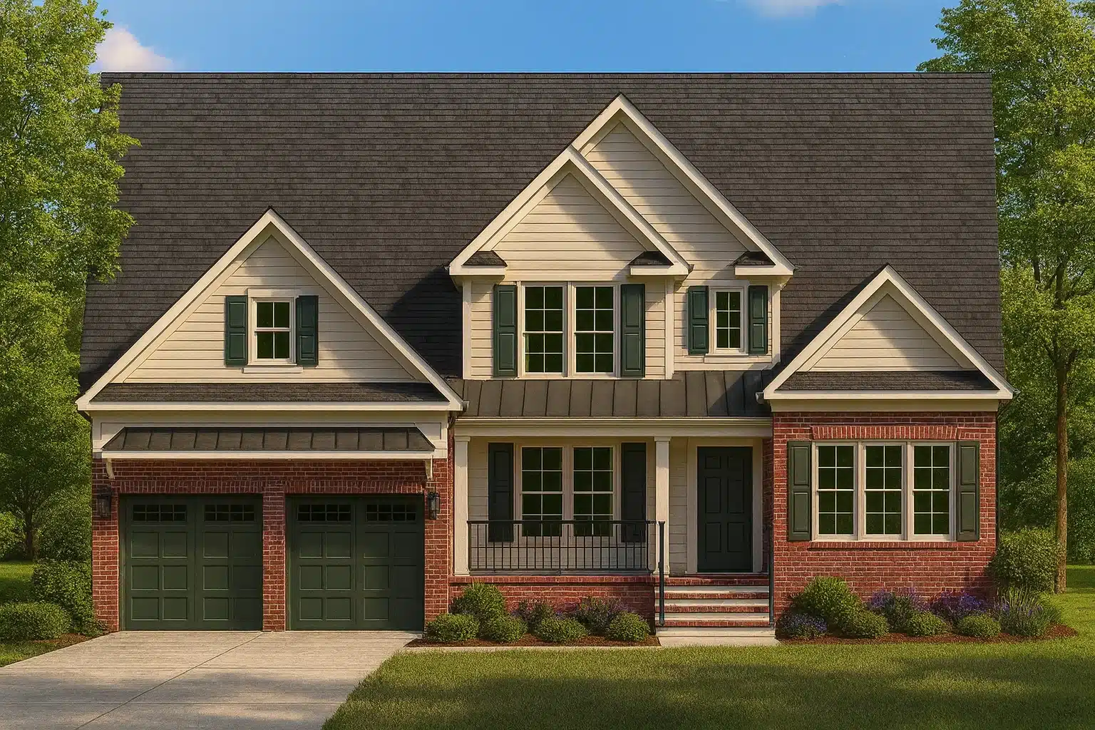 Spacious 2-Story 4-Bedroom House Plan with Sunroom and Recreation Room