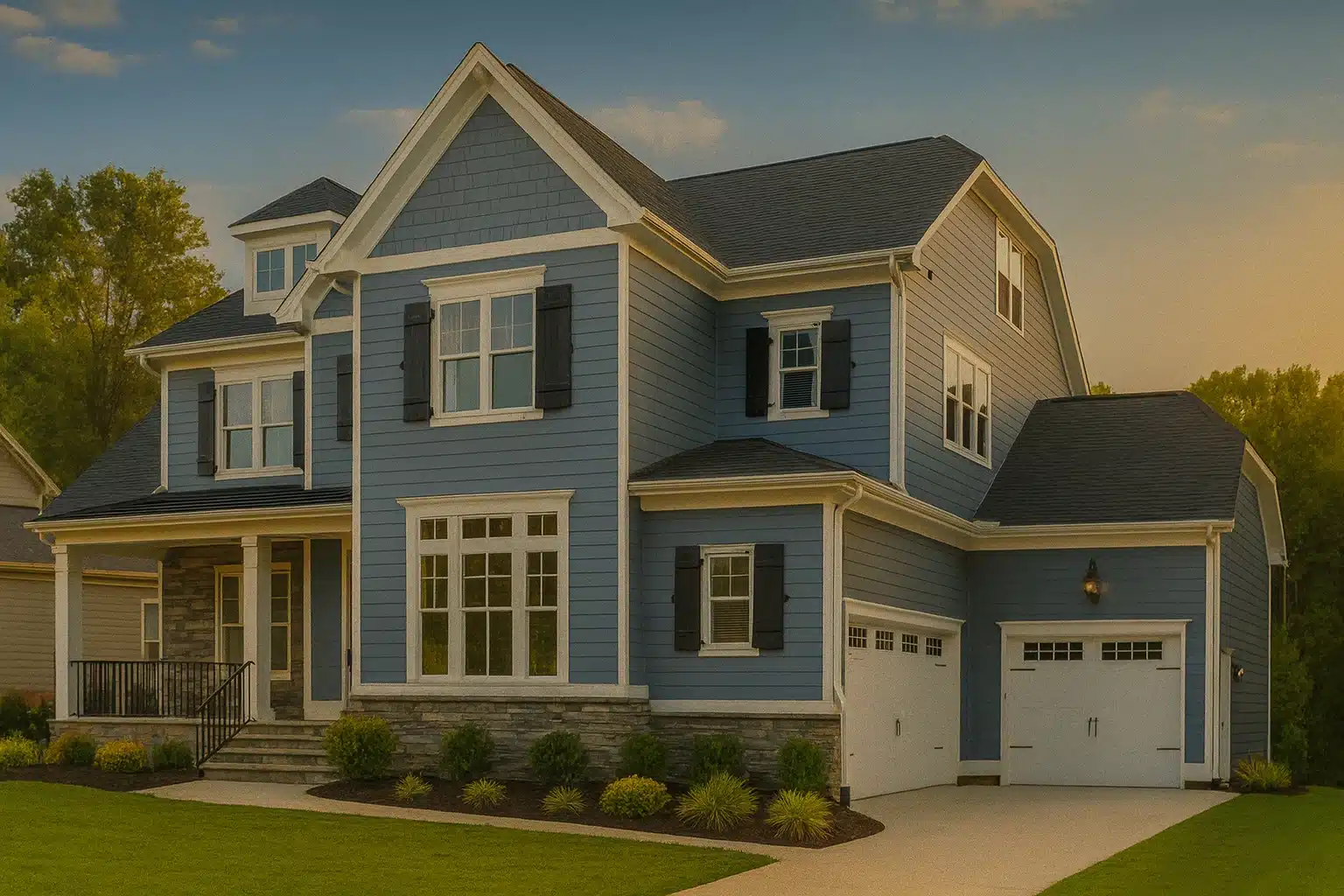 Spacious 2-Story House Plan with 5 Bedrooms & Modern CAD Blueprint