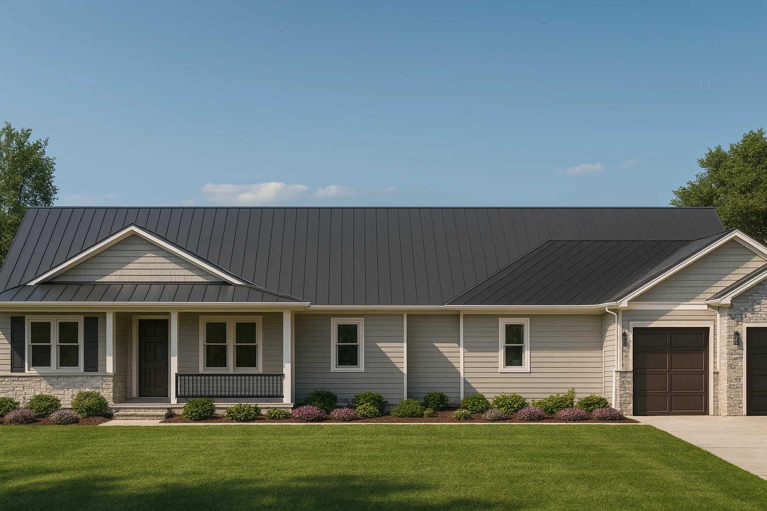 Spacious House Plan with Angled Garage and Modern Blueprint