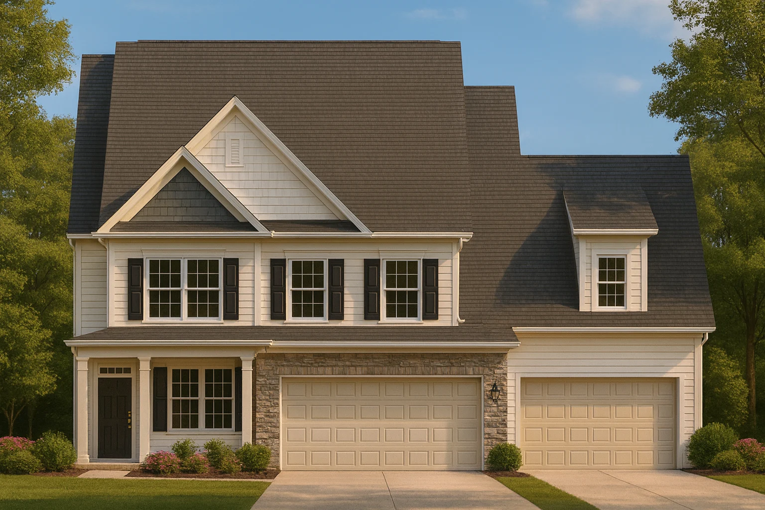 Stylish 2-Story House Plan with Colonial Farmhouse Charm