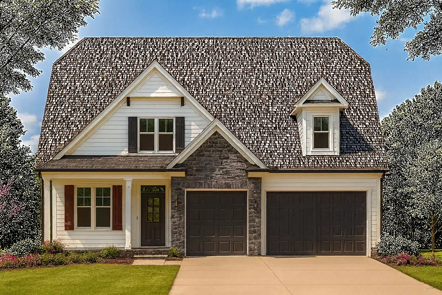 Timeless 2-Story House Plan with Vaulted Ceilings & CAD Designs