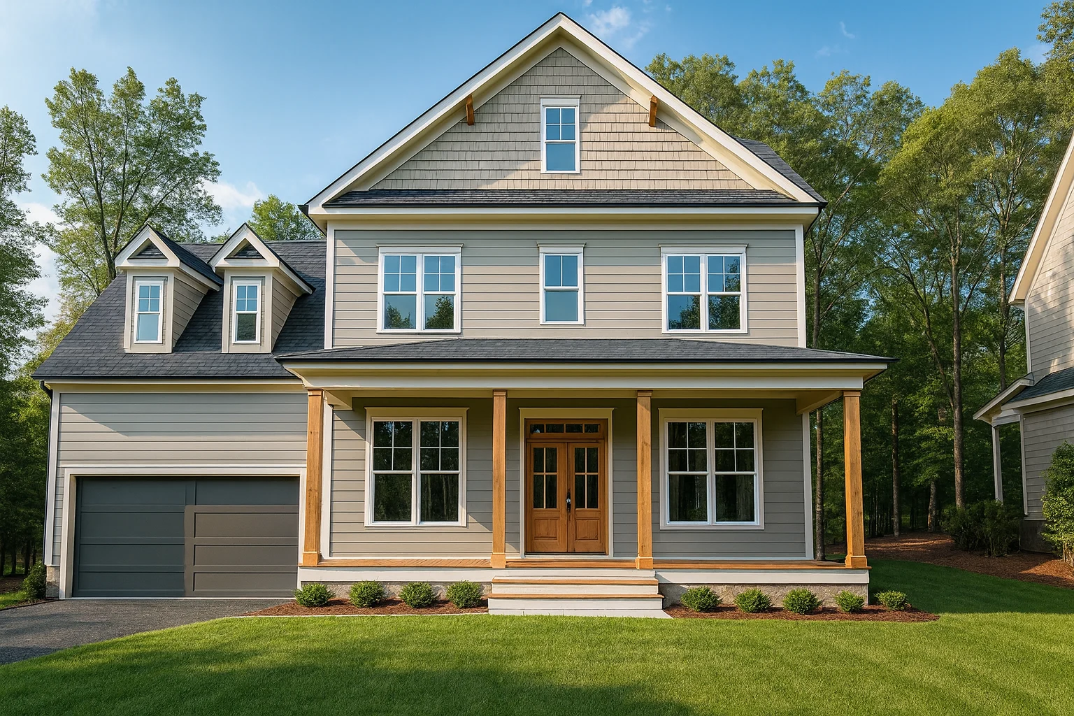 Traditional Craftsman Home Plan with 2.5 Floors and Garage