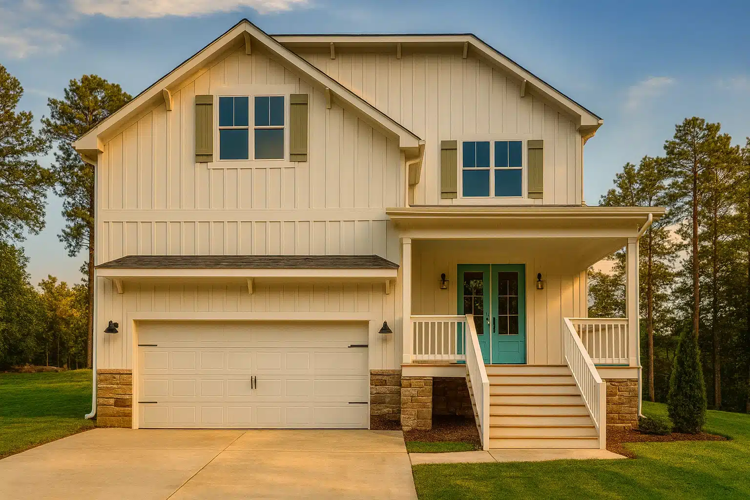 Transitional Farmhouse Home Plan with Spacious Floor Layout