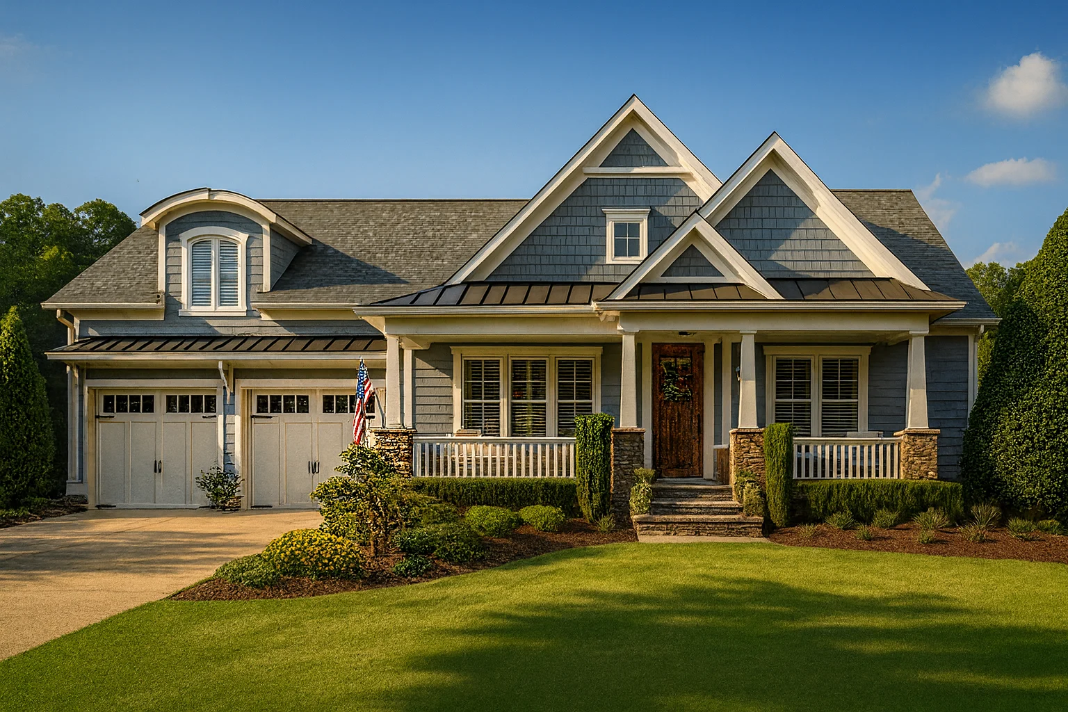 12-2036 HOUSE PLAN - Craftsman Cottage Home Plan with 3 Bedrooms, Bonus Room, and 2-Car Garage