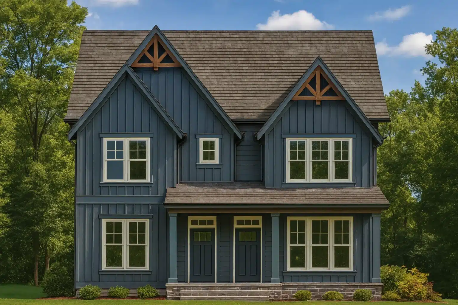 two-story duplex house plan